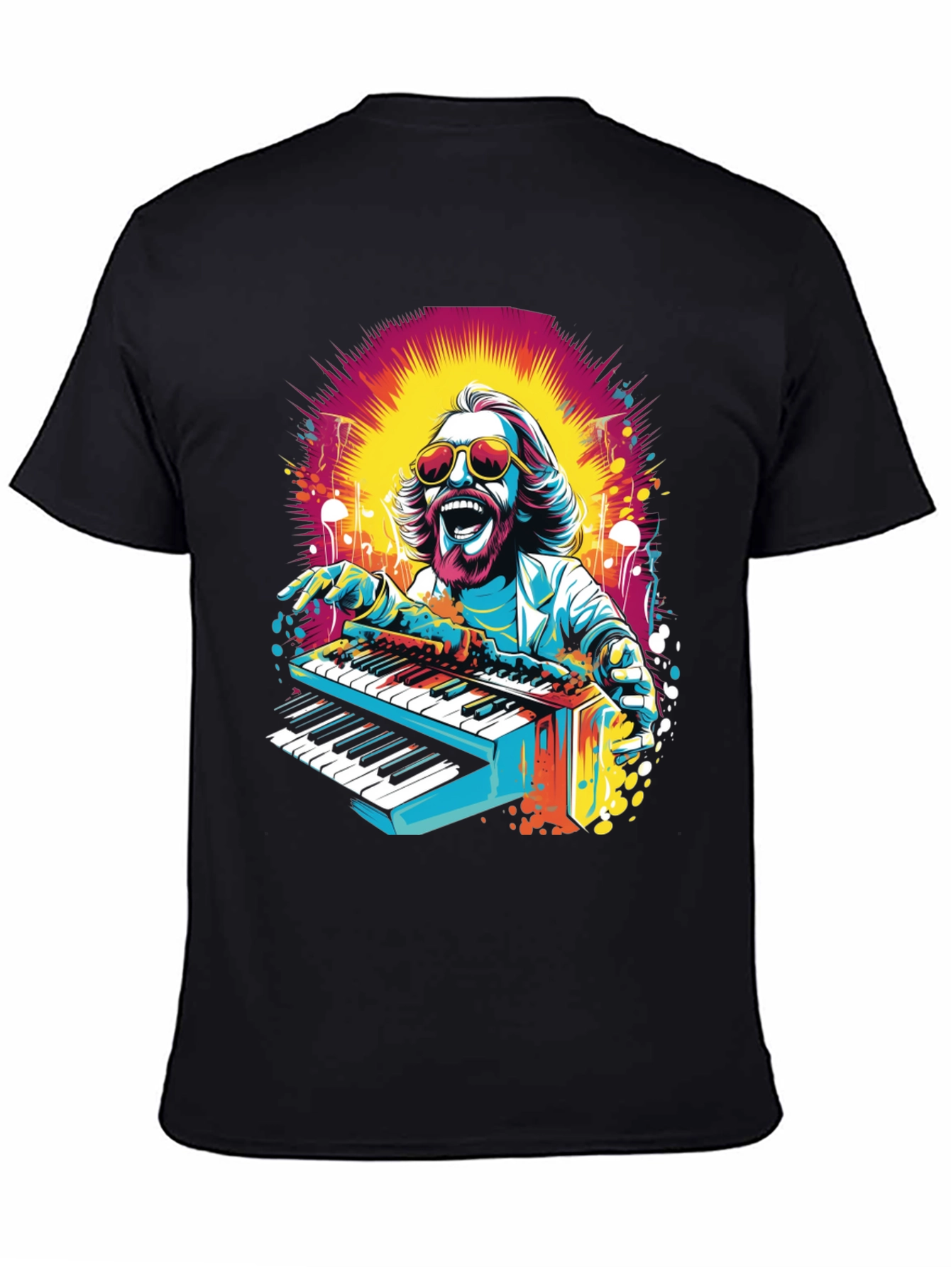 Retro Piano Man Graphic T-Shirt