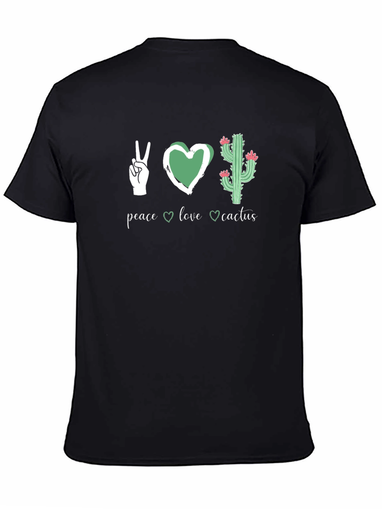 Peace Love Cactus Graphic Tee - Black