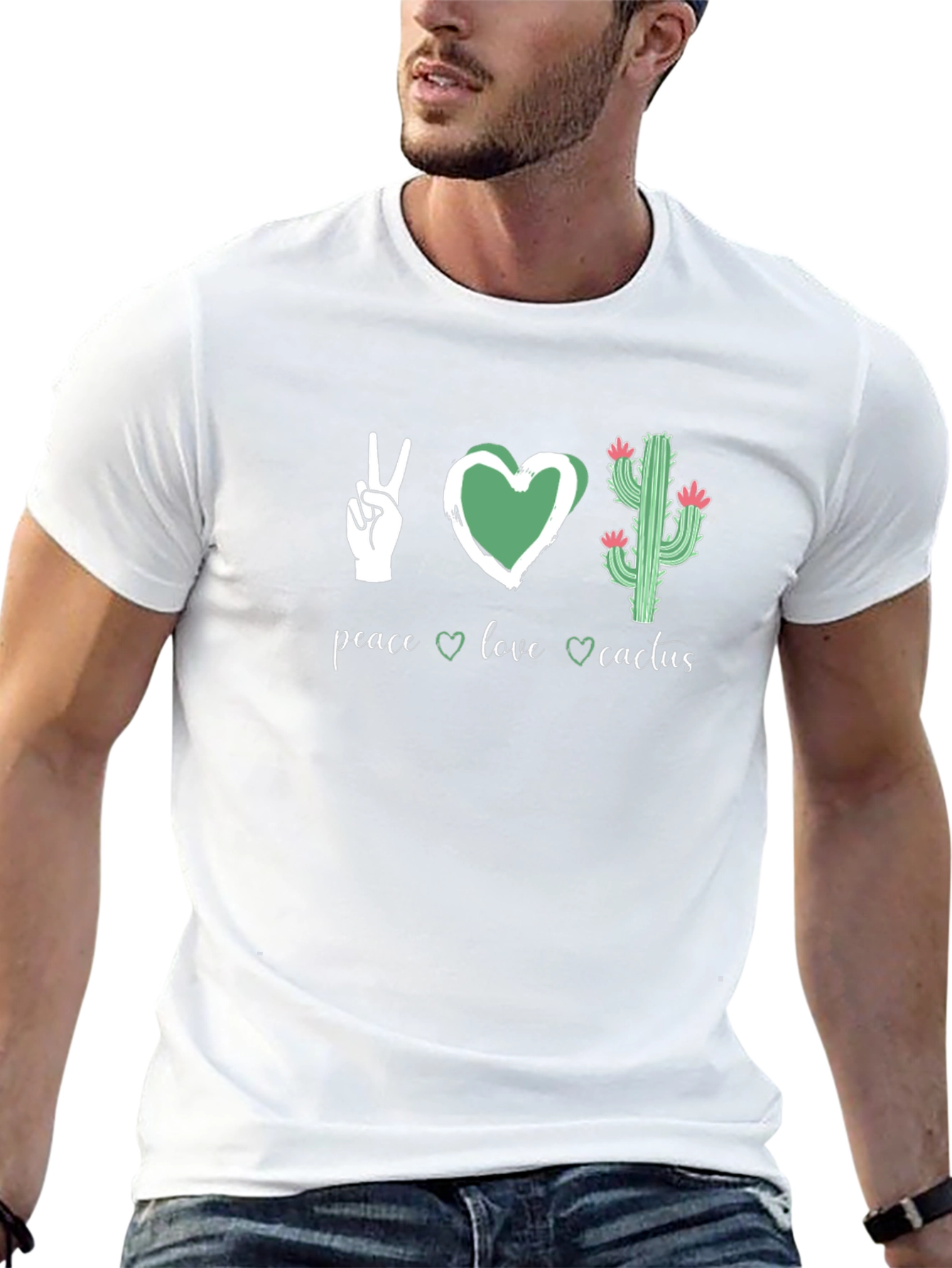 Peace Love Cactus Graphic Tee - Black
