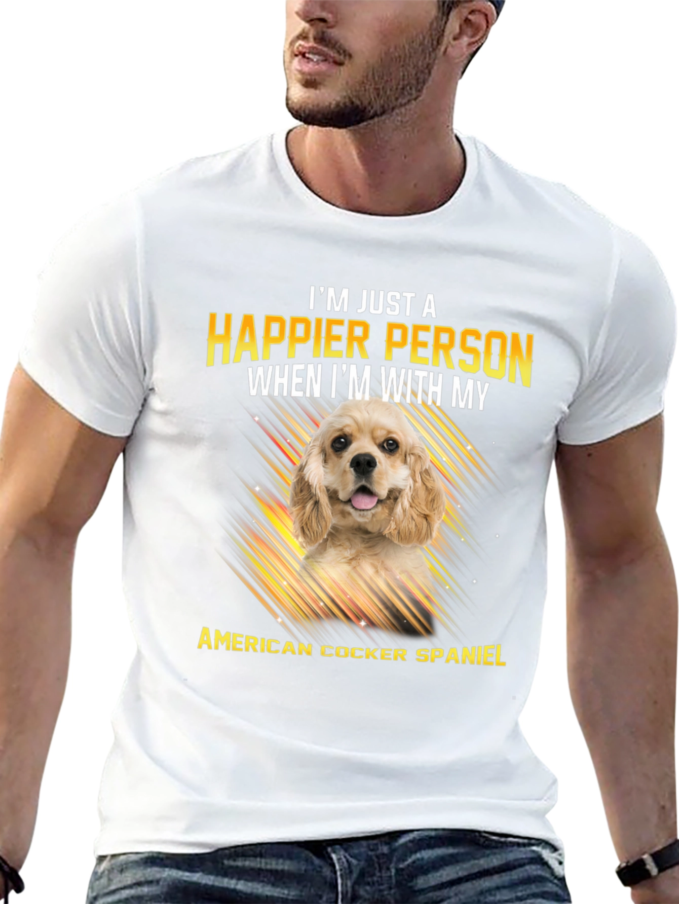 American Cocker Spaniel T-Shirt: Happier Person Tee