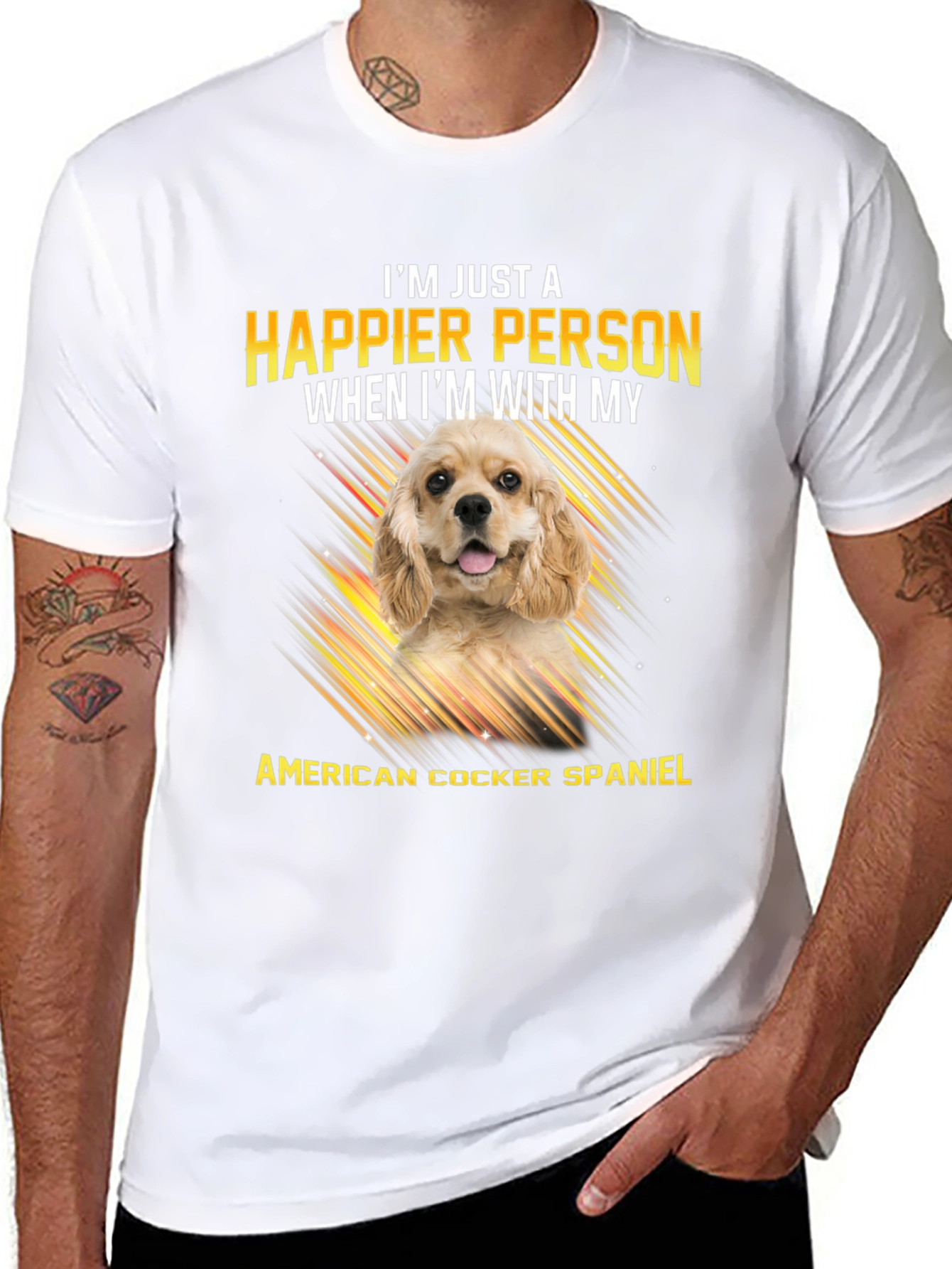 American Cocker Spaniel T-Shirt: Happier Person Tee