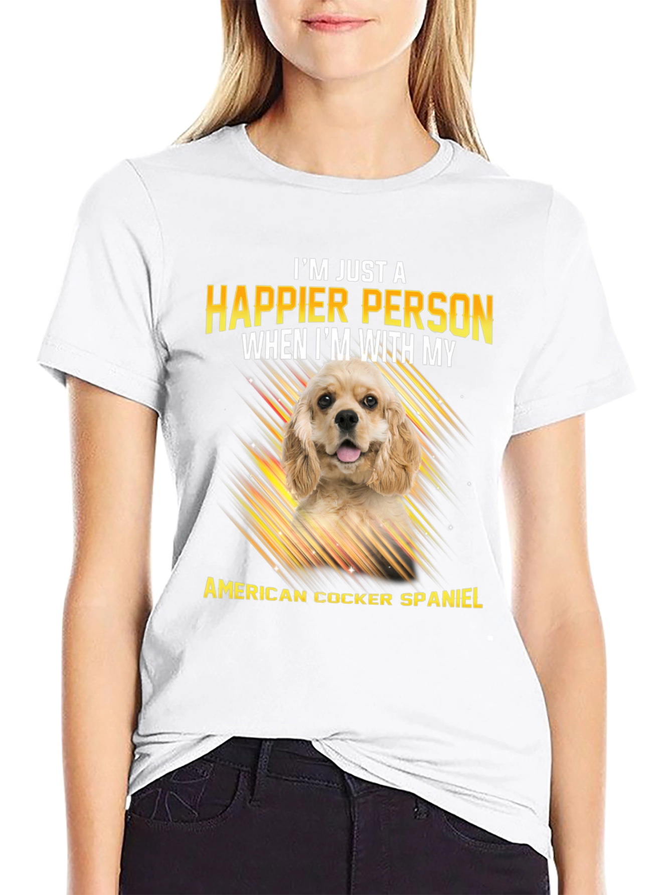 American Cocker Spaniel T-Shirt: Happier Person Tee
