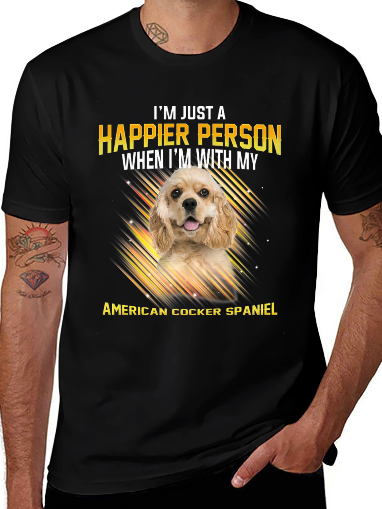 American Cocker Spaniel T-Shirt: Happier Person Tee