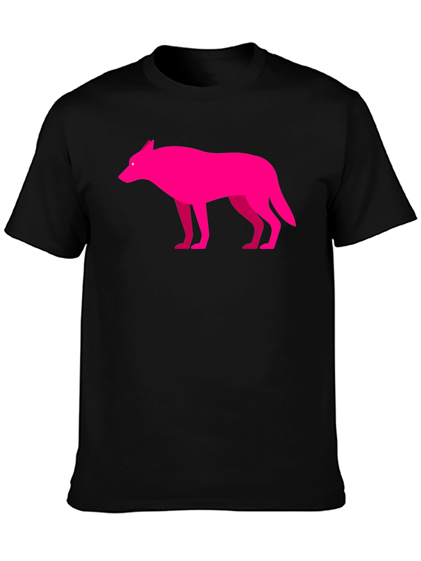 Pink Wolf Graphic Black T-Shirt