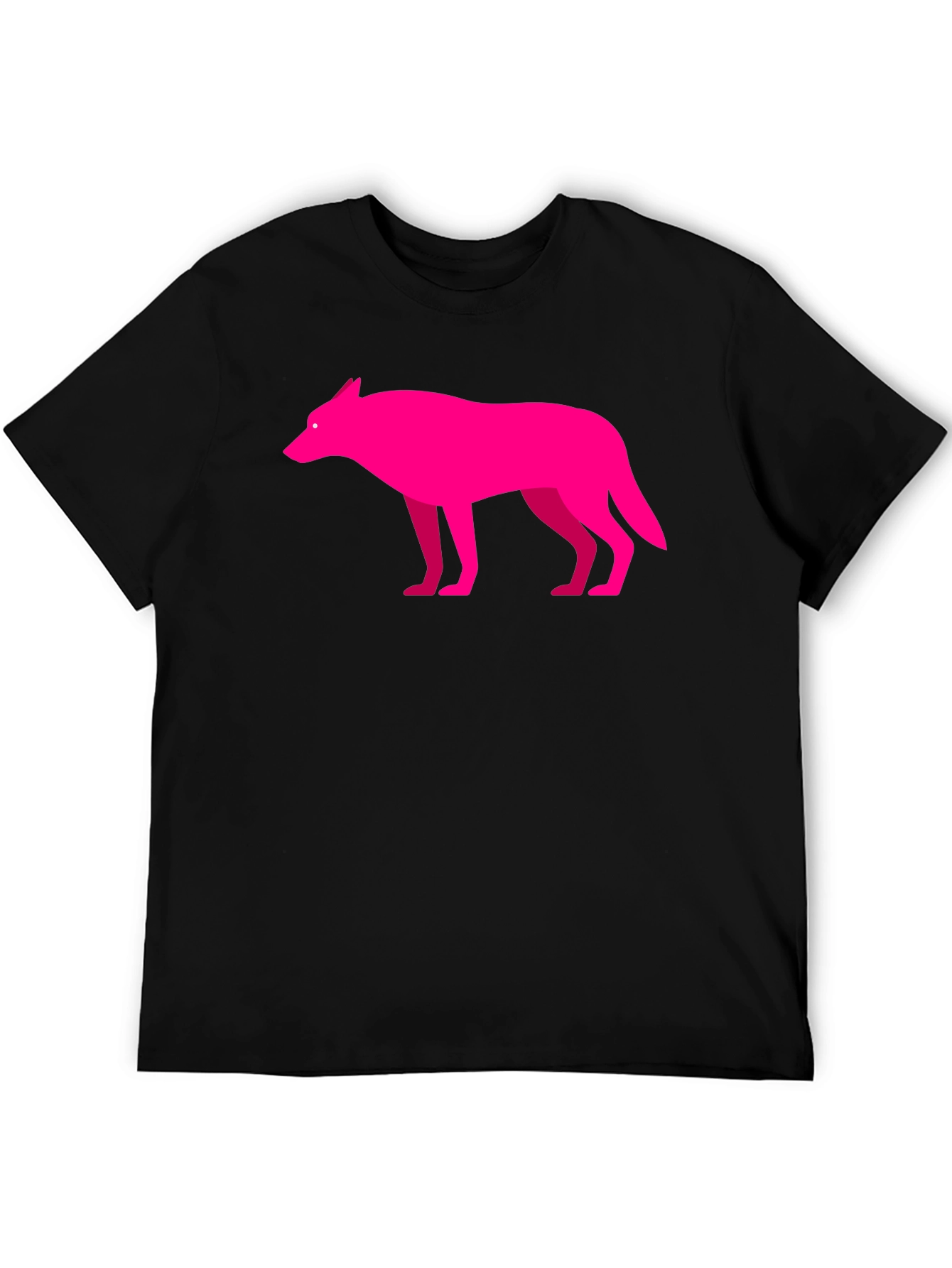 Pink Wolf Graphic Black T-Shirt