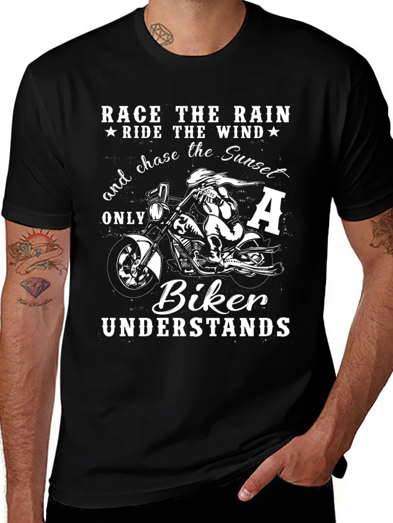 Biker T-Shirt - Race The Rain