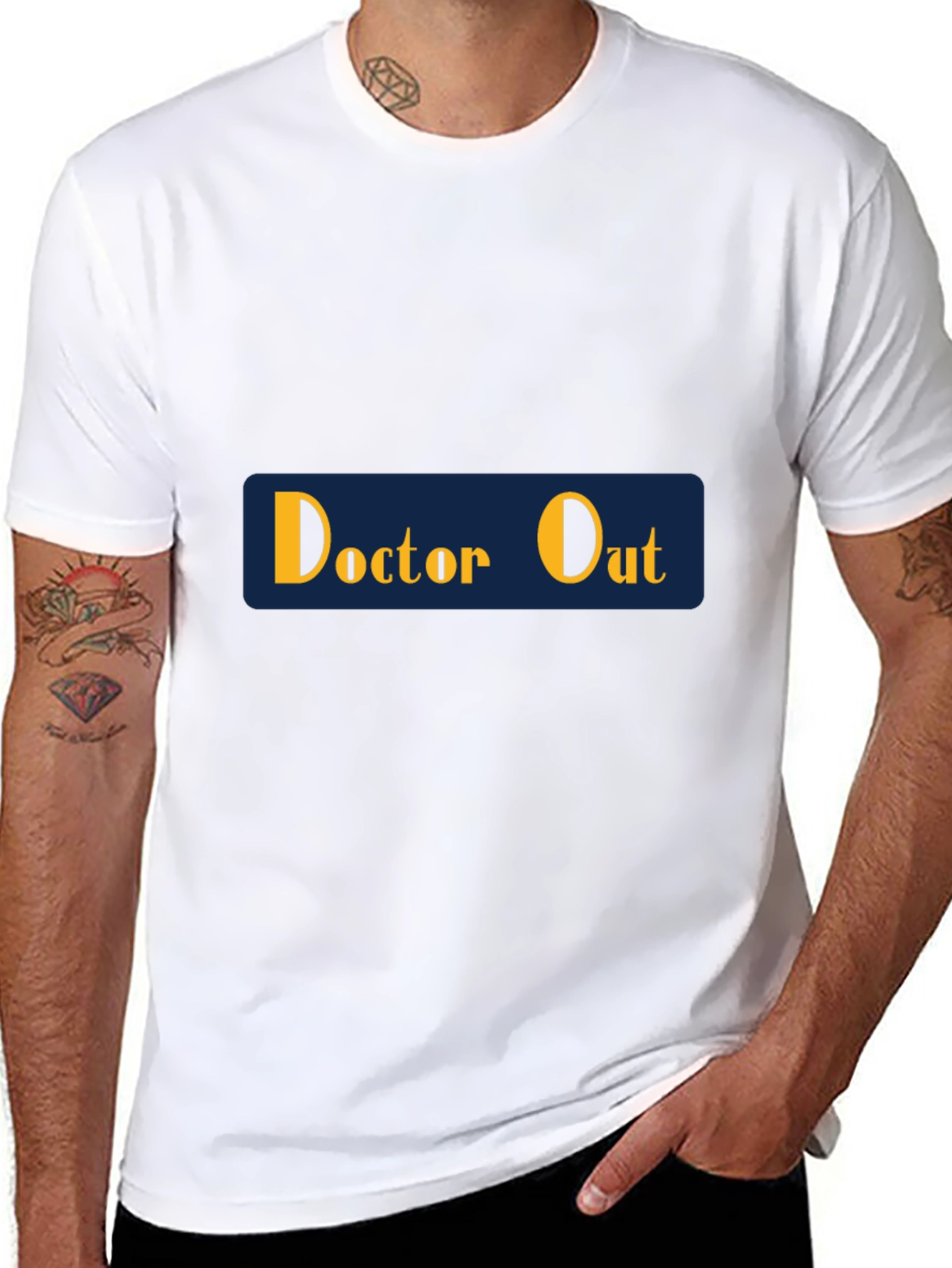 Doctor Out Mens Black Graphic T-Shirt