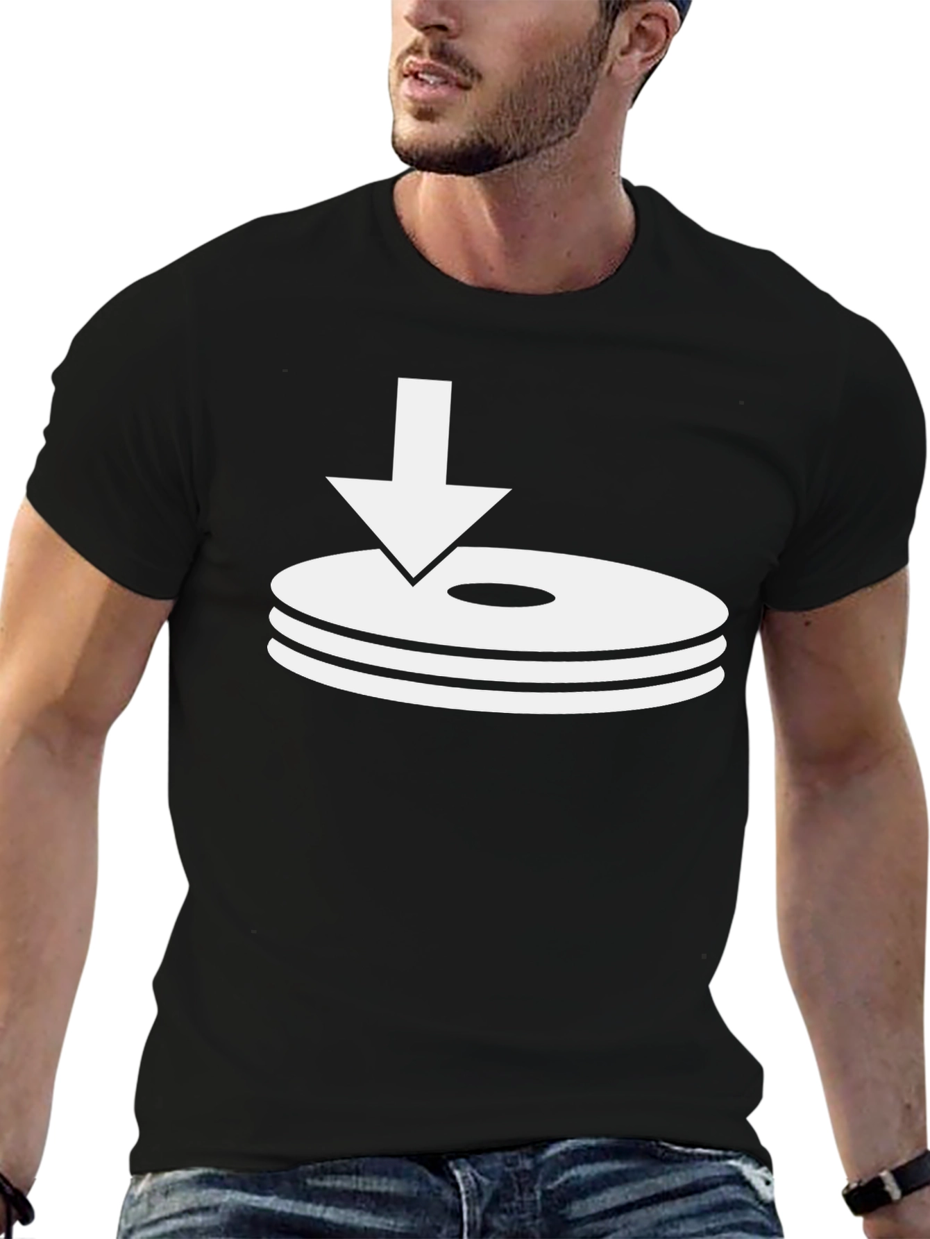 Download Discs Graphic Black T-Shirt