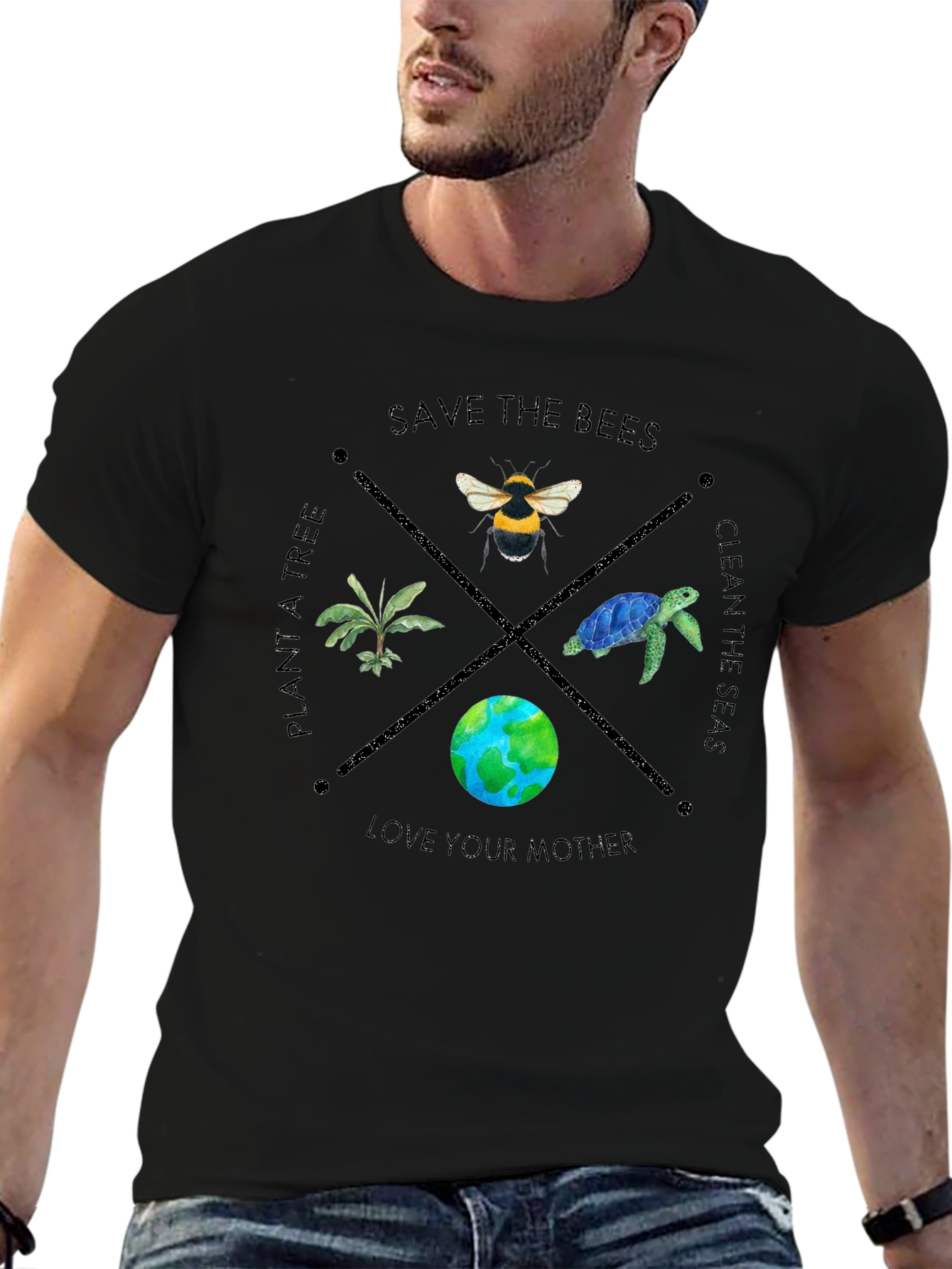 Eco-Friendly T-Shirt: Save the Bees Love Your Oceans
