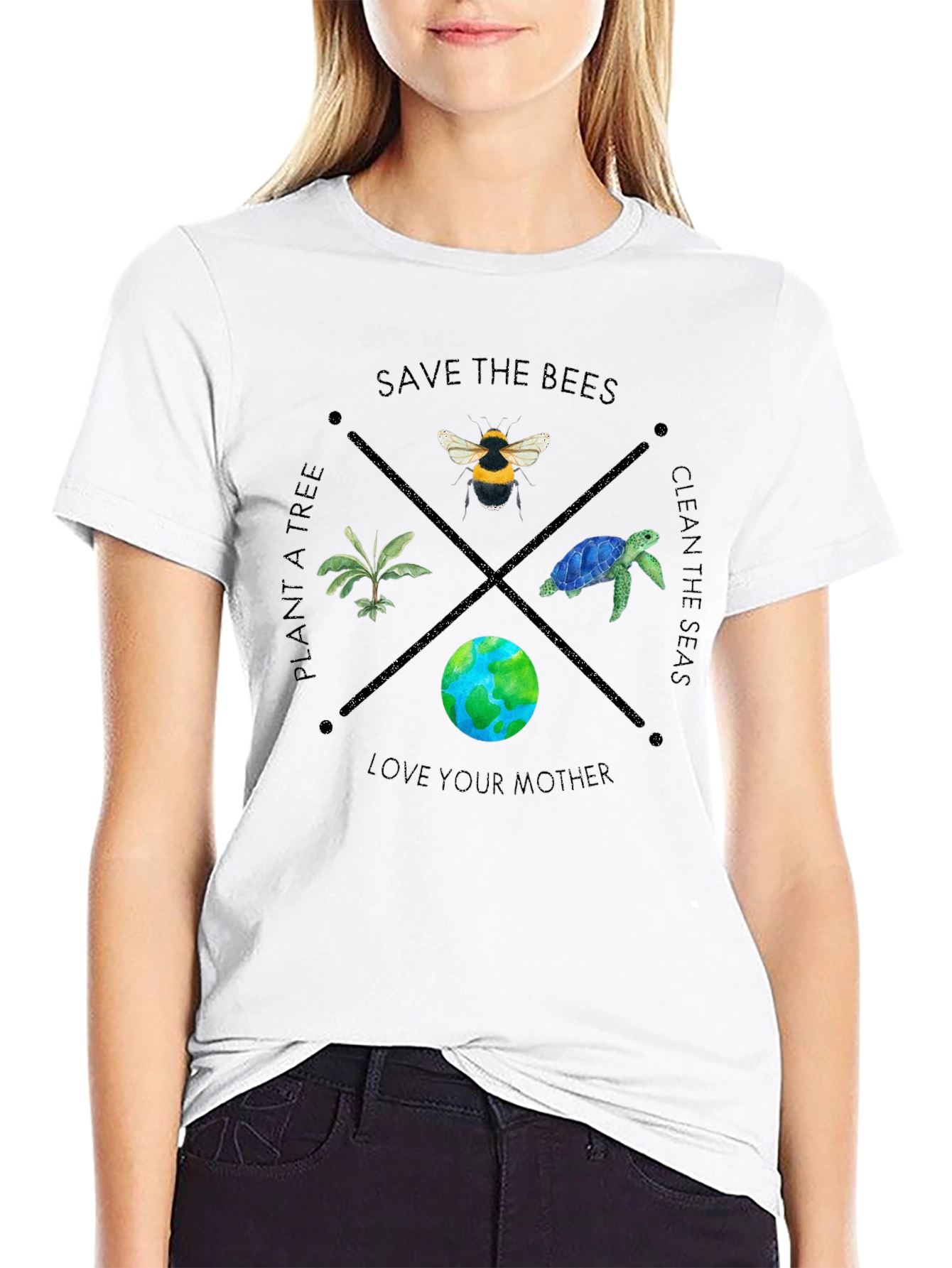 Eco-Friendly T-Shirt: Save the Bees Love Your Oceans