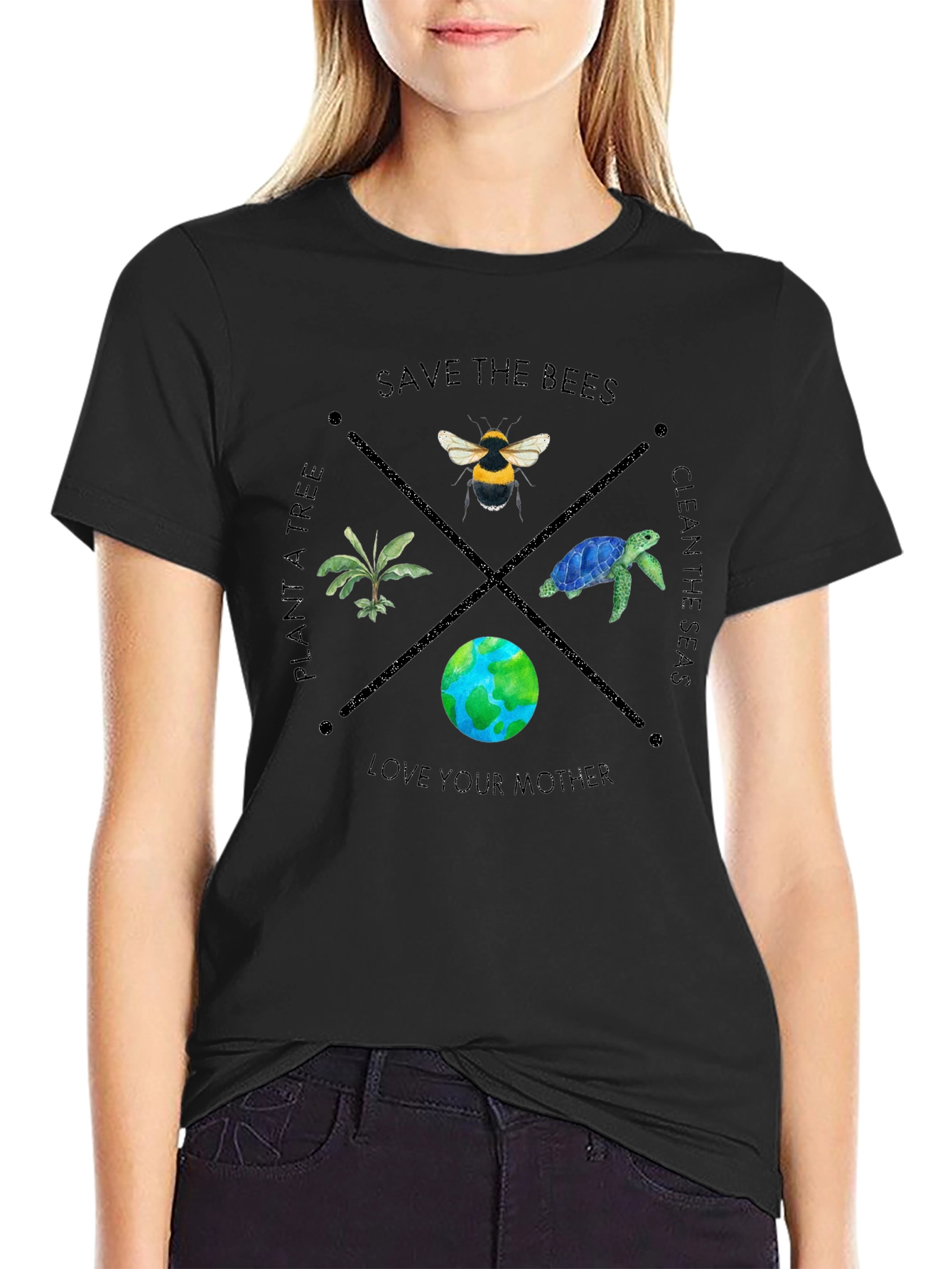 Eco-Friendly T-Shirt: Save the Bees Love Your Oceans