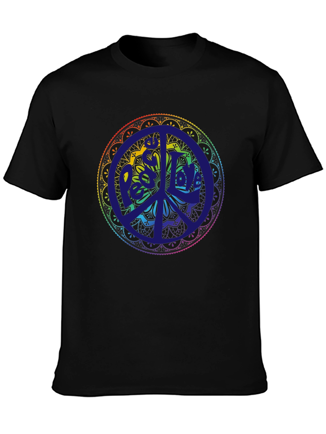 Peace Mandala T-Shirt - Rainbow Design