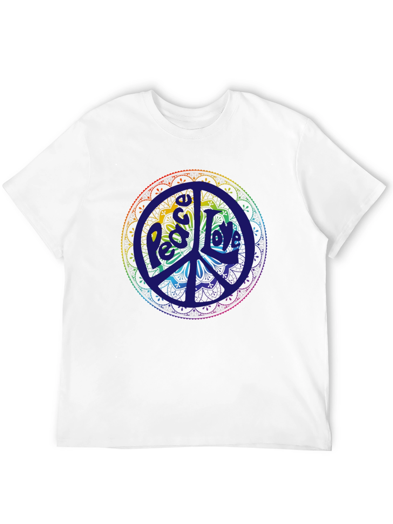 Peace Mandala T-Shirt - Rainbow Design