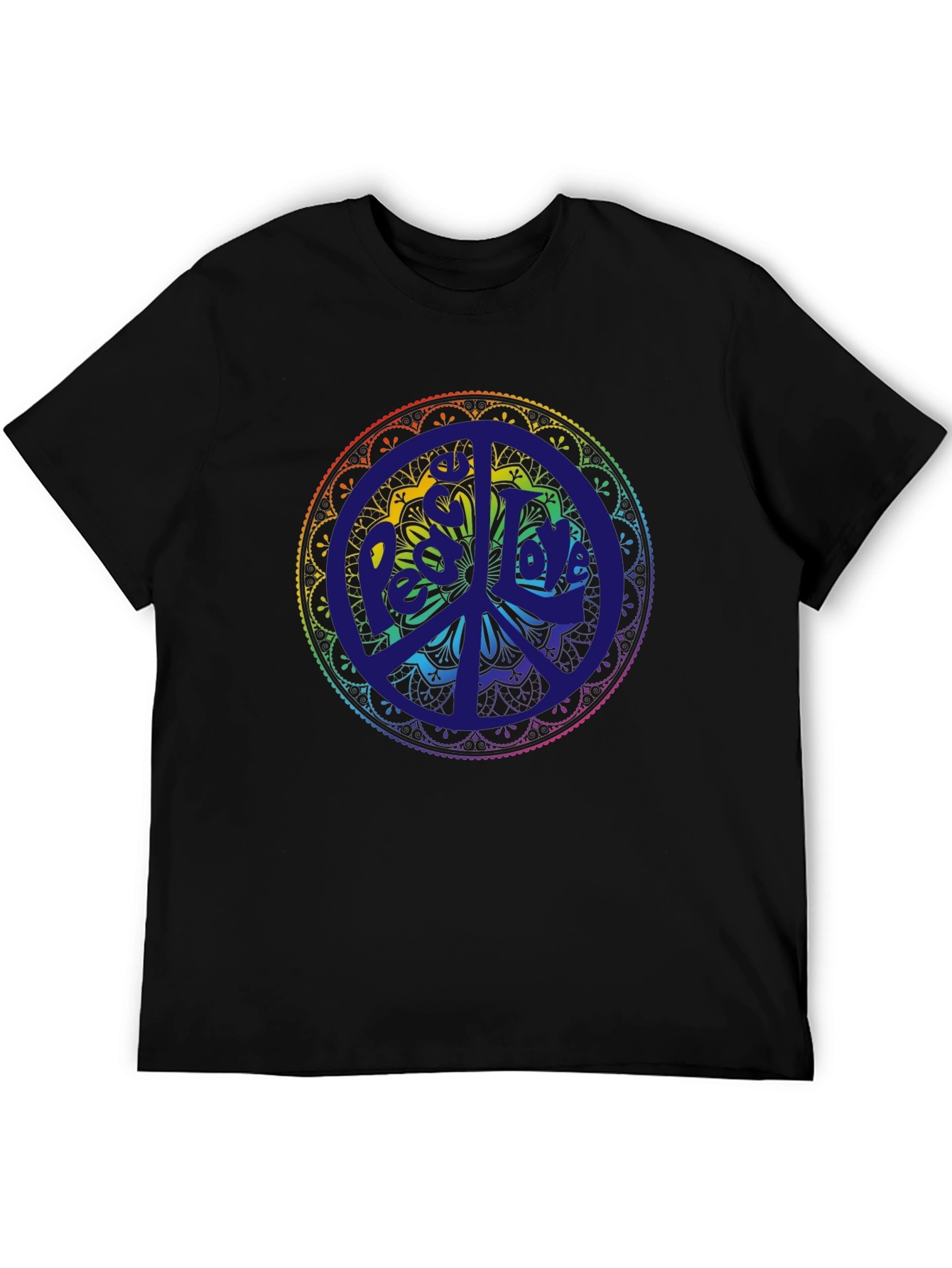 Peace Mandala T-Shirt - Rainbow Design