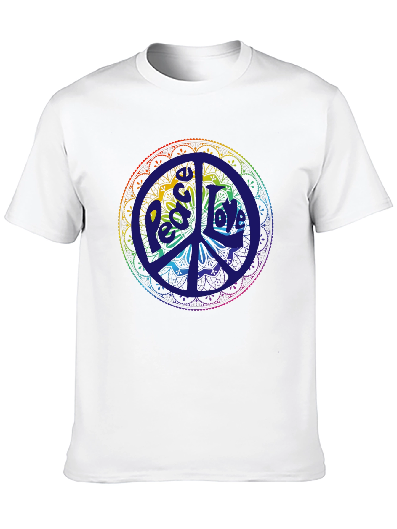 Peace Mandala T-Shirt - Rainbow Design
