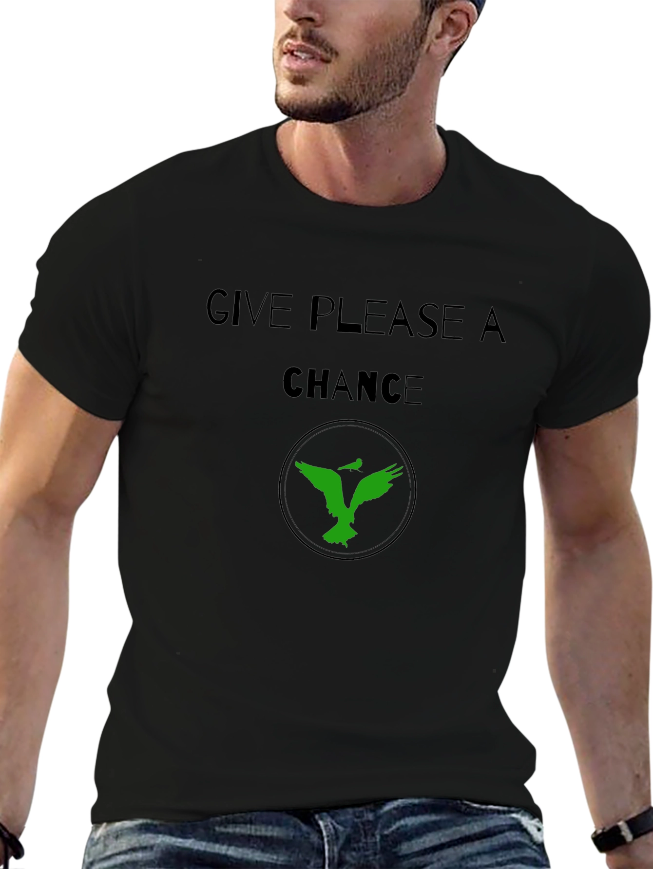 Give Chance Graphic Tee - Soft Black Cotton Shirt