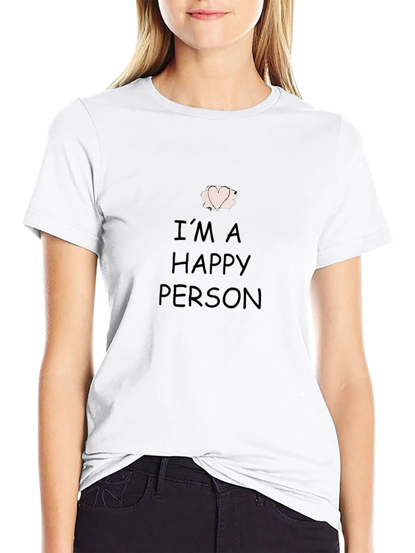 Im A Happy Person T-Shirt - Black