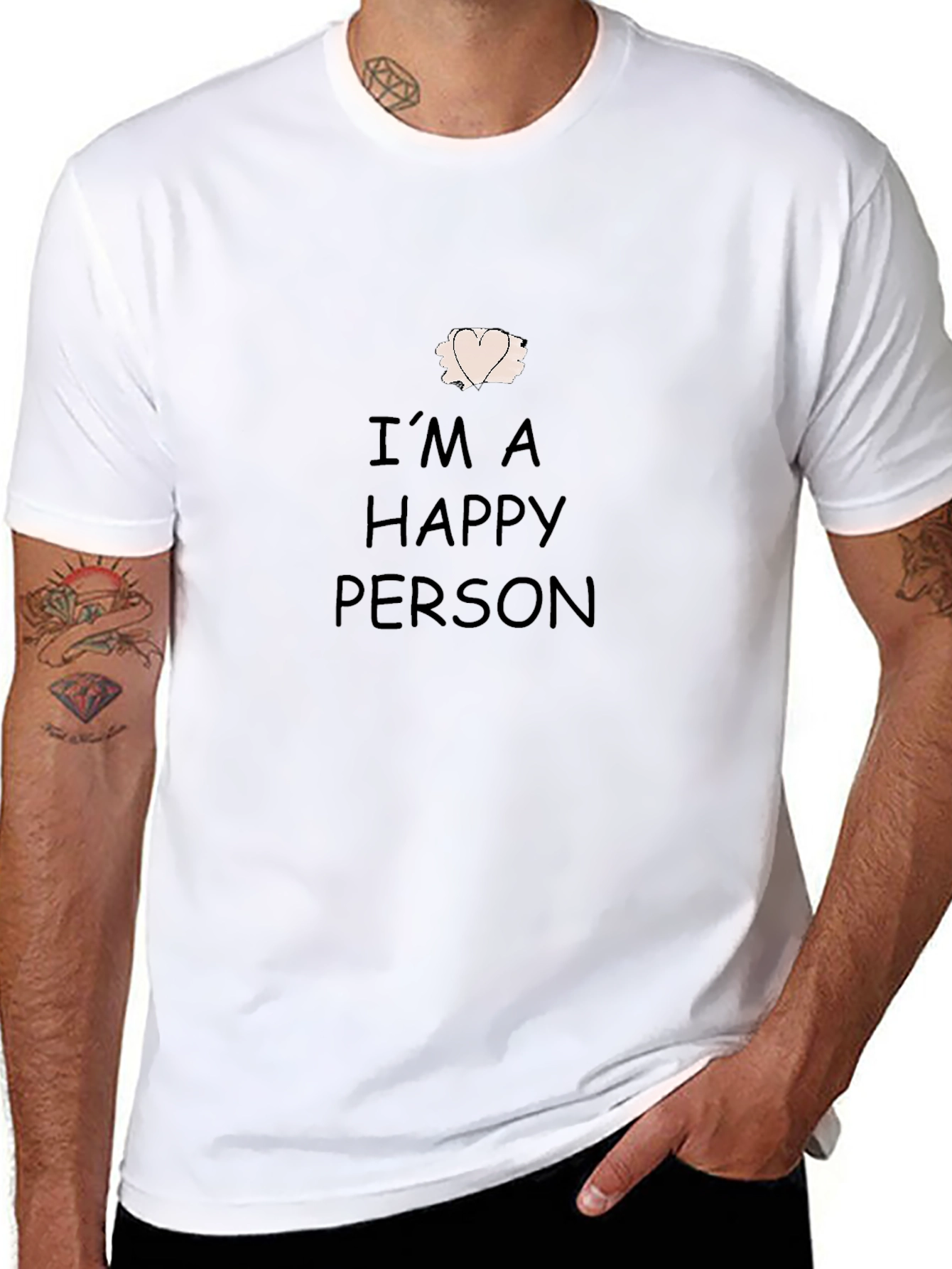 Im A Happy Person T-Shirt - Black