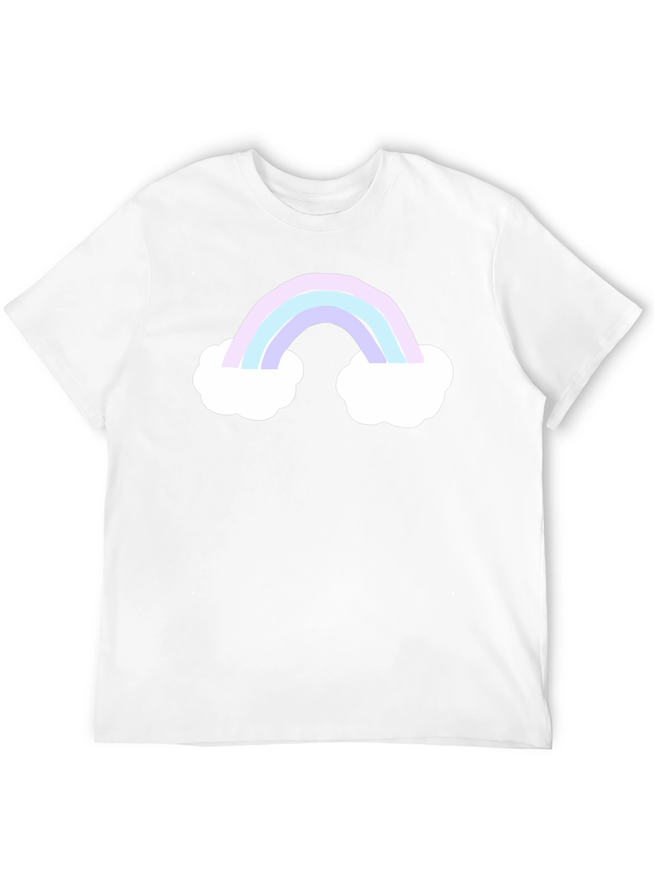Rainbow Cloud Graphic Tee - Black Cotton Comfort