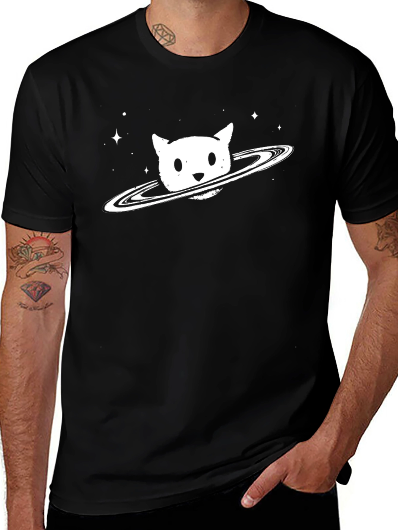 Cosmic Cat T-Shirt - Unique Space Design