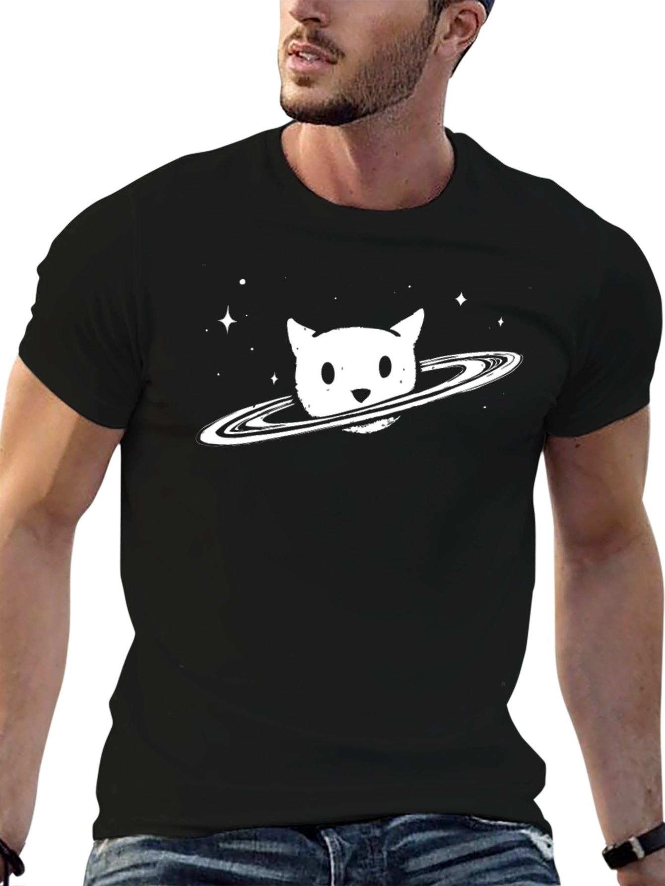 Cosmic Cat T-Shirt - Unique Space Design
