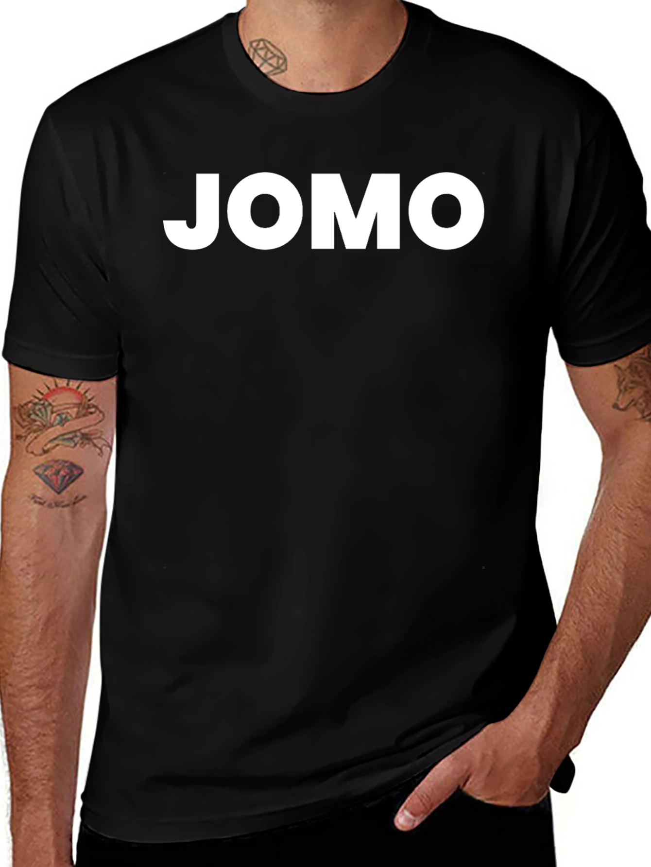 JOMO Graphic Tee - Black Crew Neck T-Shirt