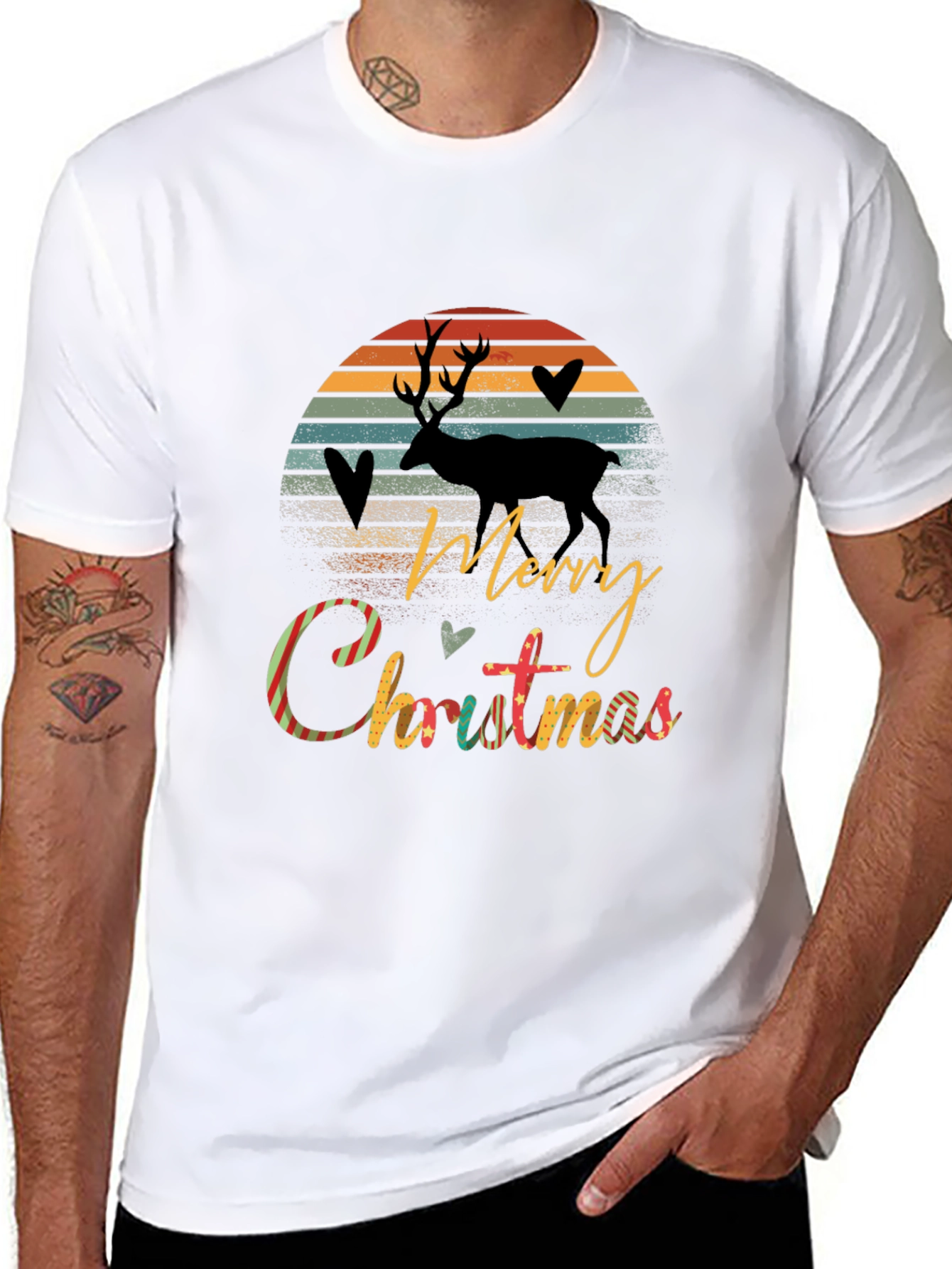 Merry Christmas Deer Graphic Tee