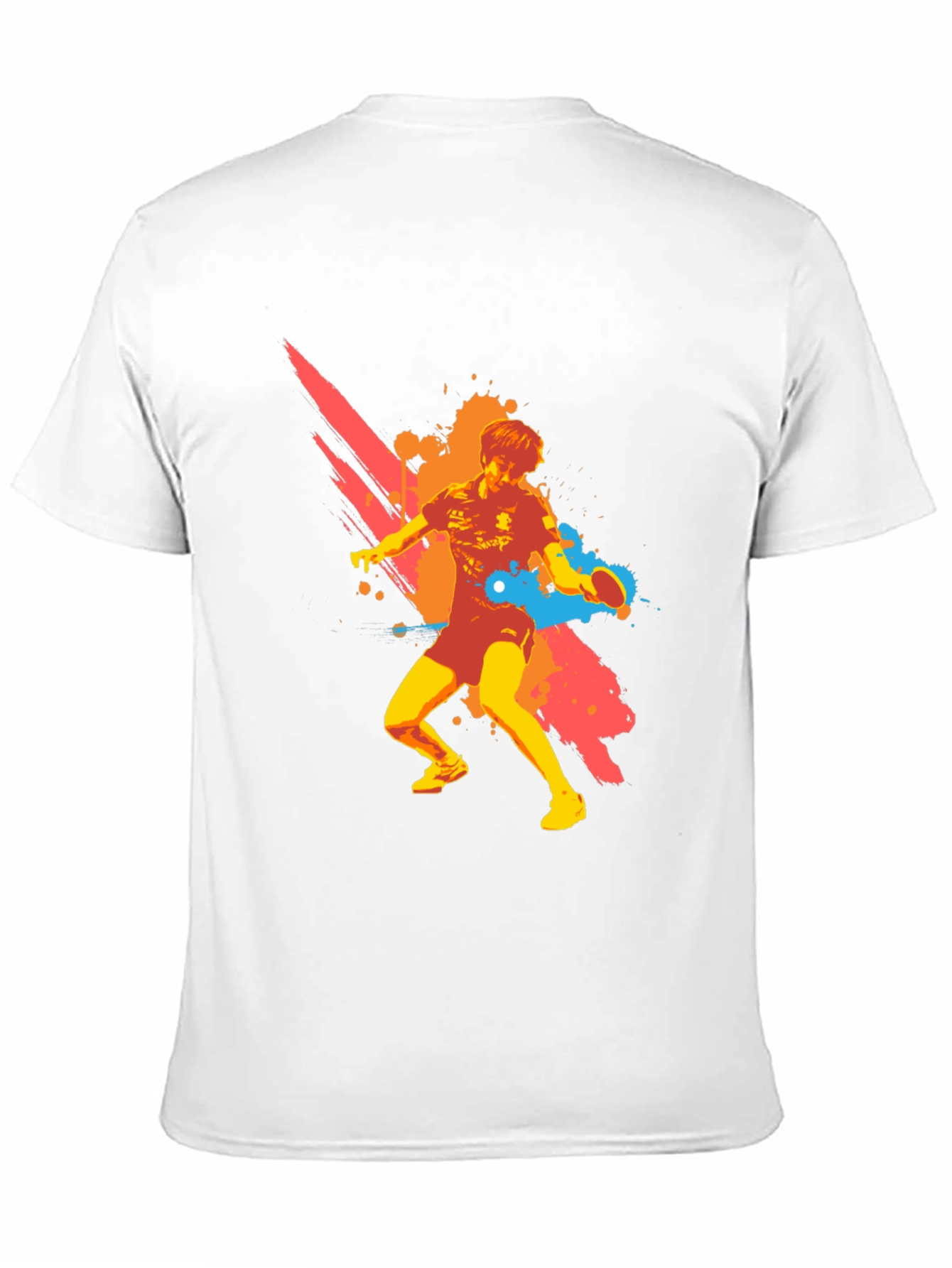 Graphic Ping Pong Player Black T-Shirt
