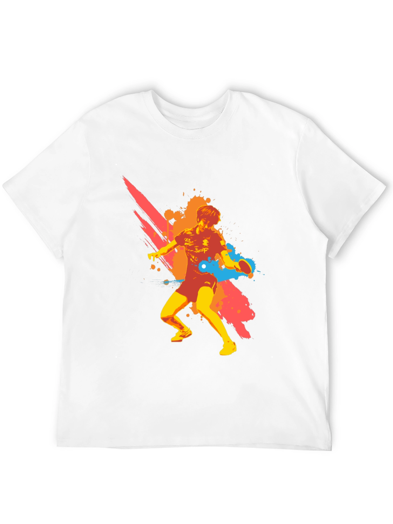Graphic Ping Pong Player Black T-Shirt
