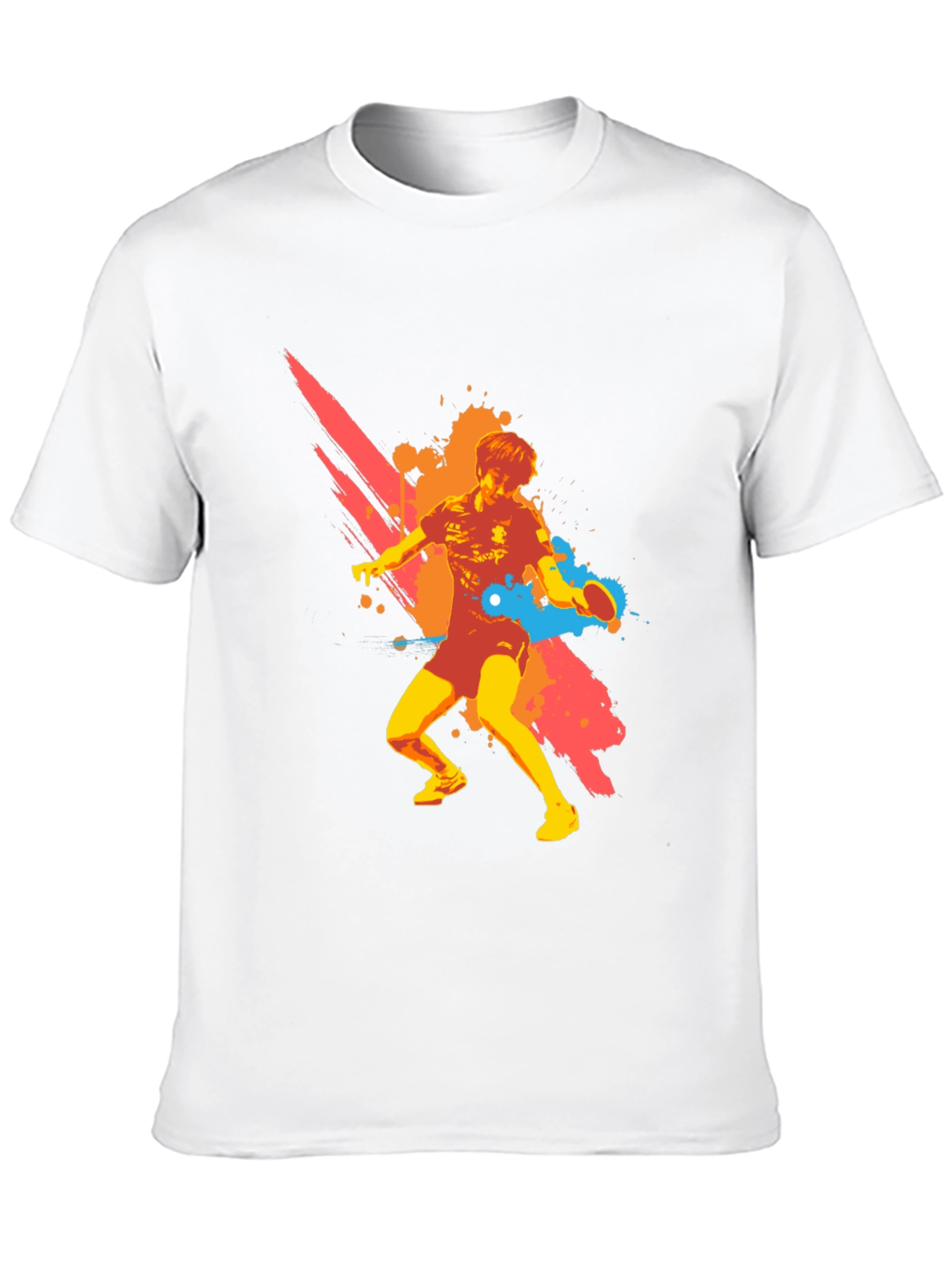 Graphic Ping Pong Player Black T-Shirt