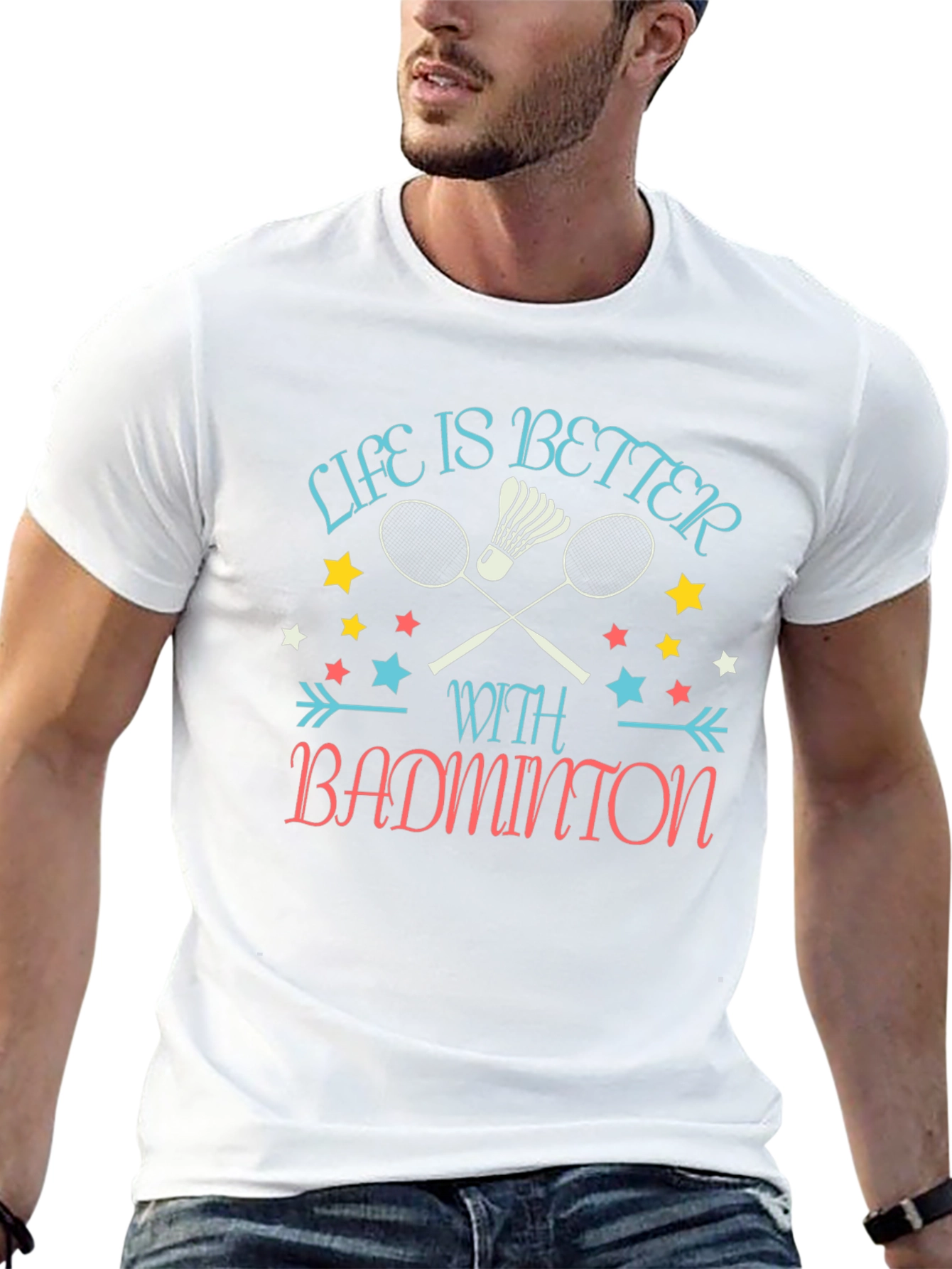 Life is Better with Badminton Graphic T-Shirt
