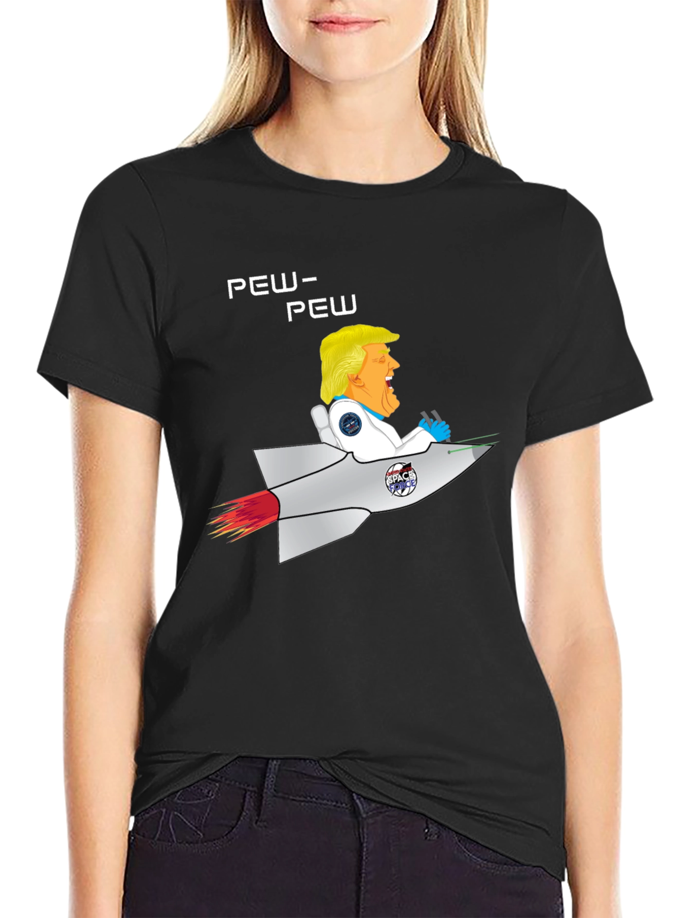 Trump Space Rocket Pew Pew T-Shirt