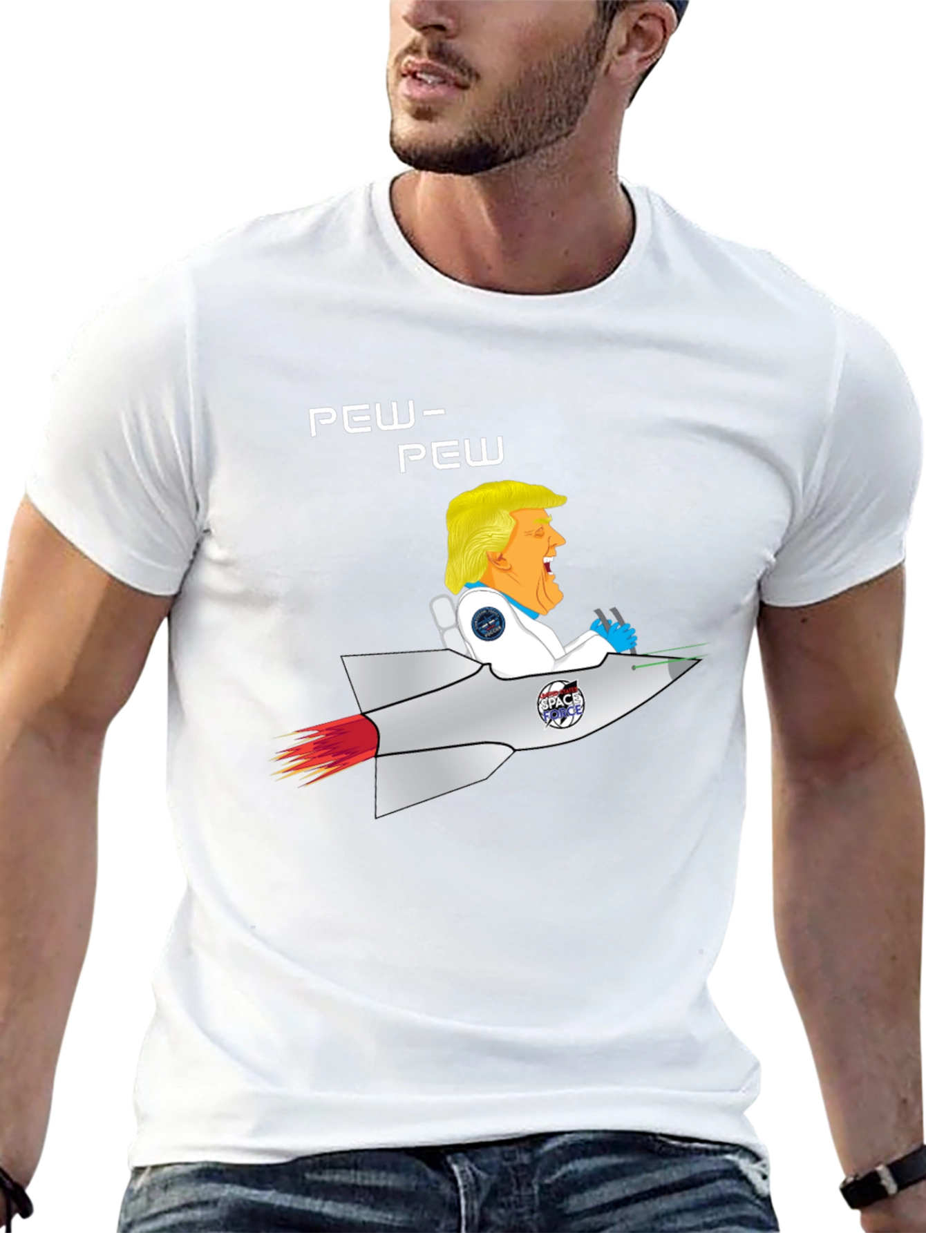 Trump Space Rocket Pew Pew T-Shirt