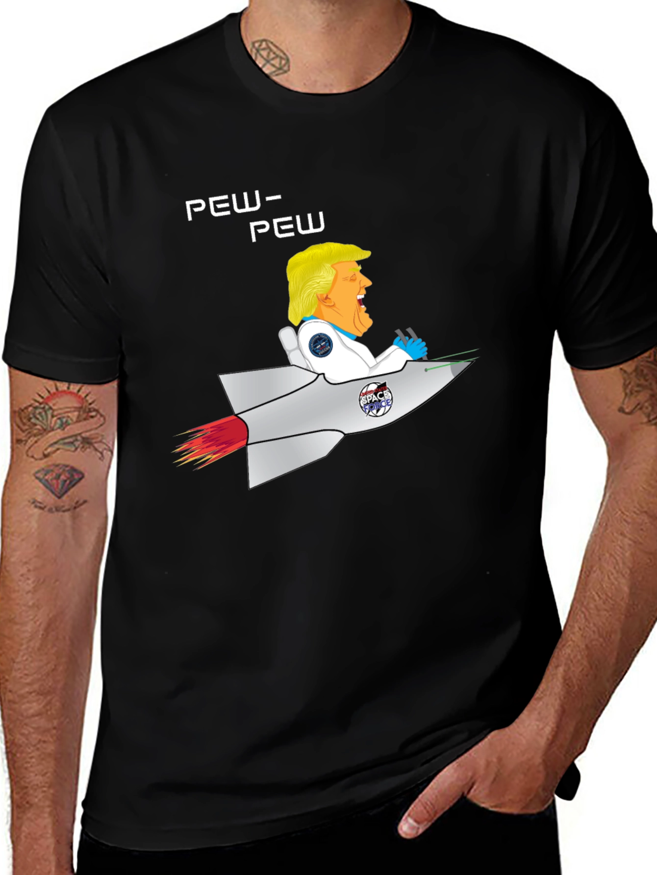 Trump Space Rocket Pew Pew T-Shirt