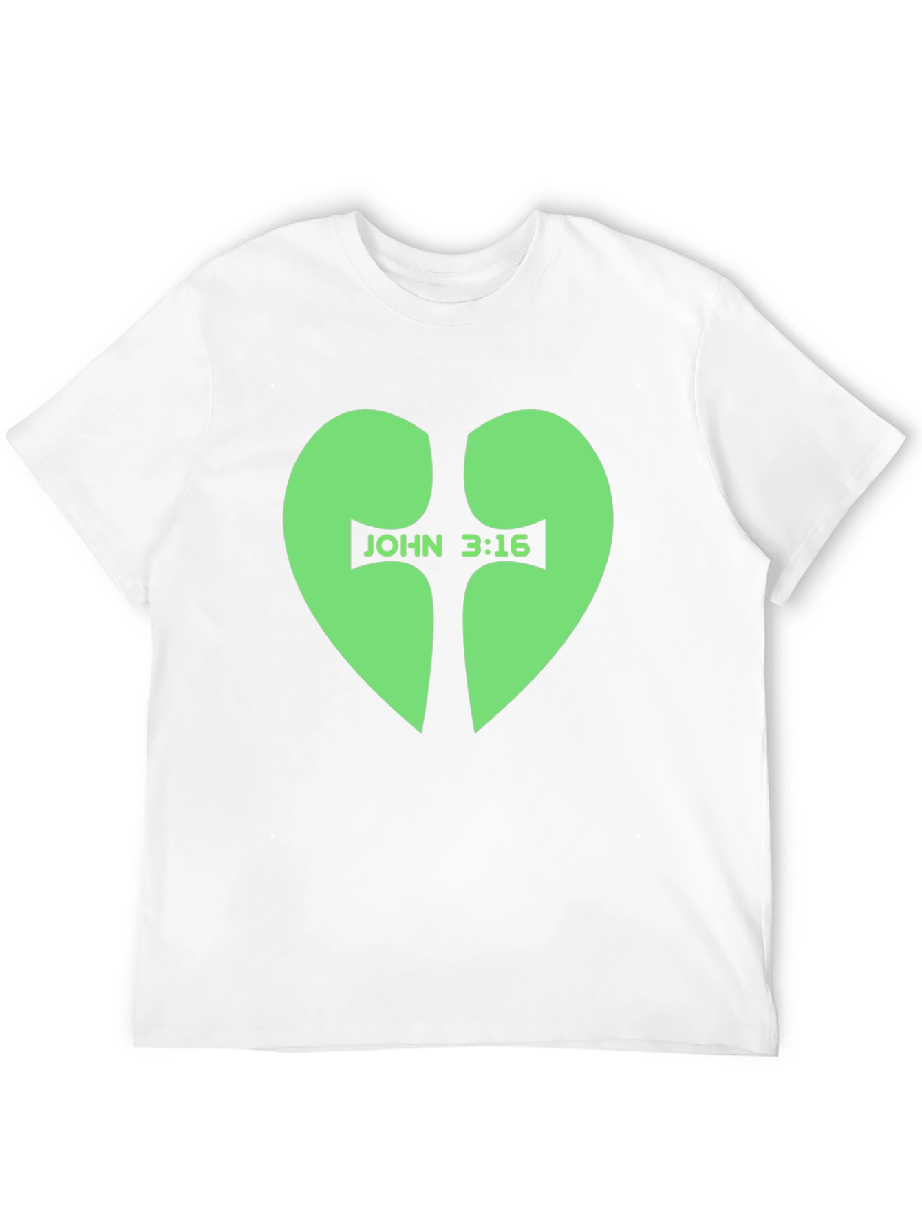 John 3:16 Heart Cross T-Shirt - Black