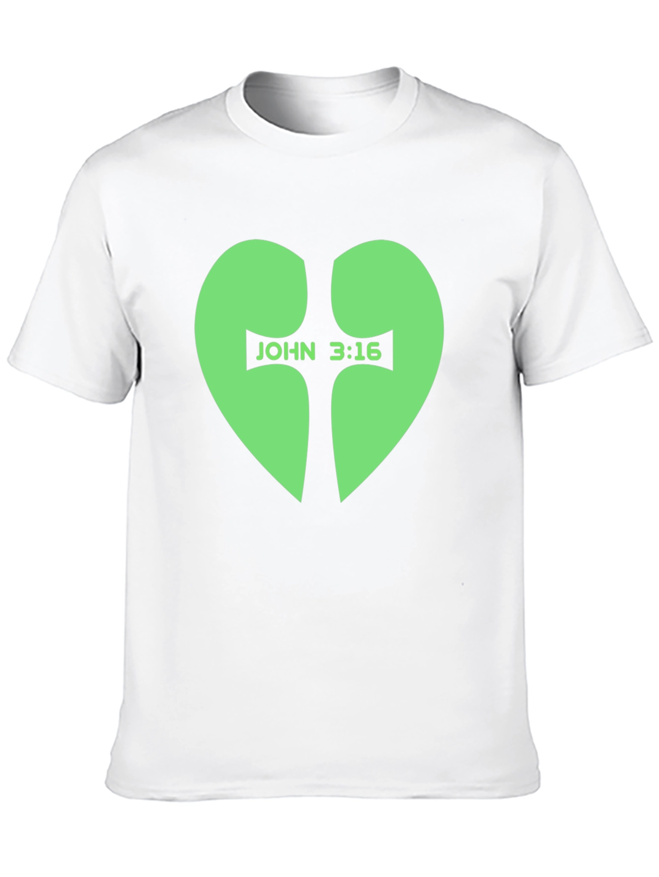 John 3:16 Heart Cross T-Shirt - Black