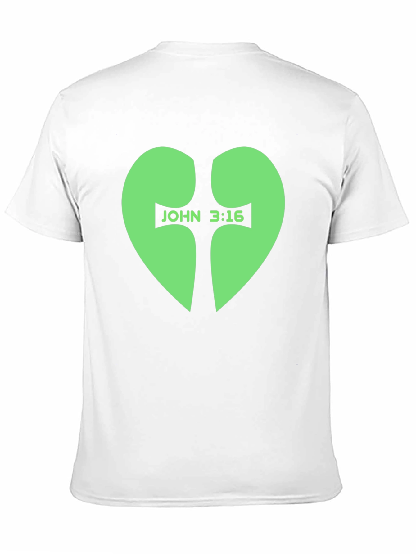 John 3:16 Heart Cross T-Shirt - Black