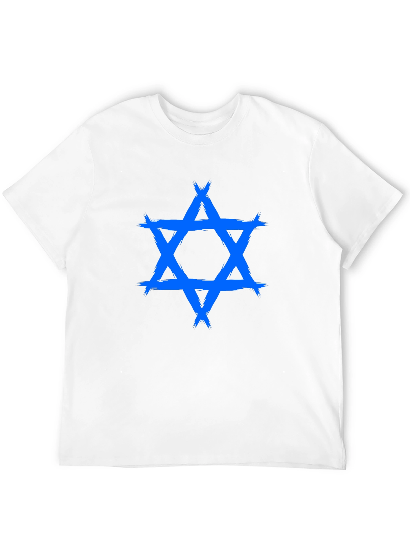 Blue Star of David Graphic T-Shirt - Casual Wear