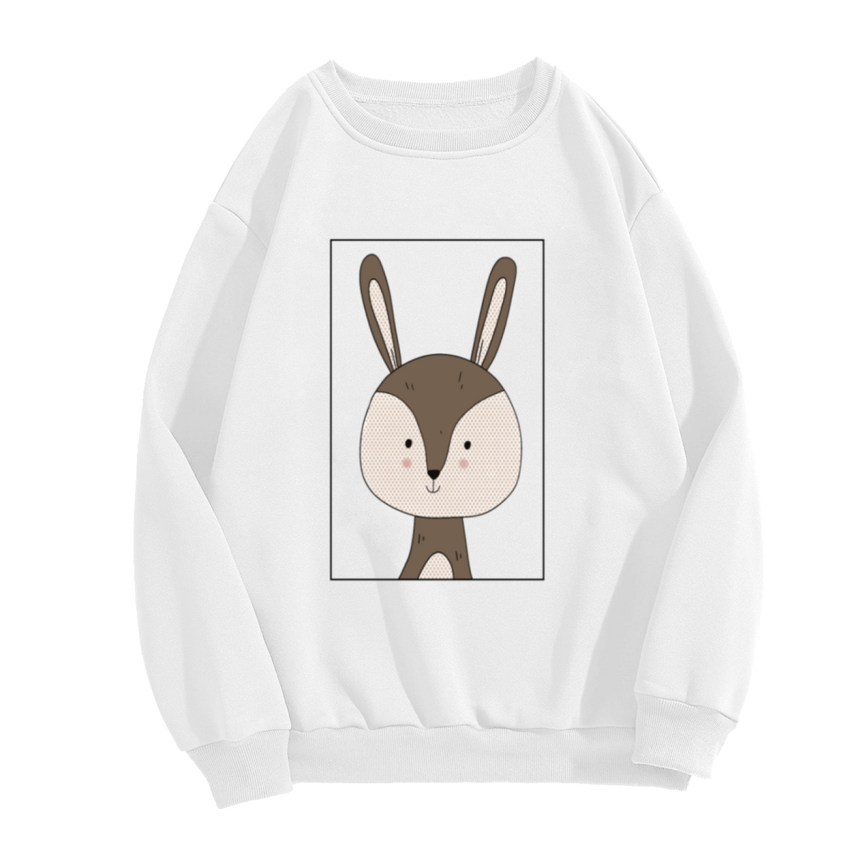 Cartoon Rabbit Graphic - Crewneck Sweatshirt | Rabbit Lover, Rabbit Gift, Animal Design Gift