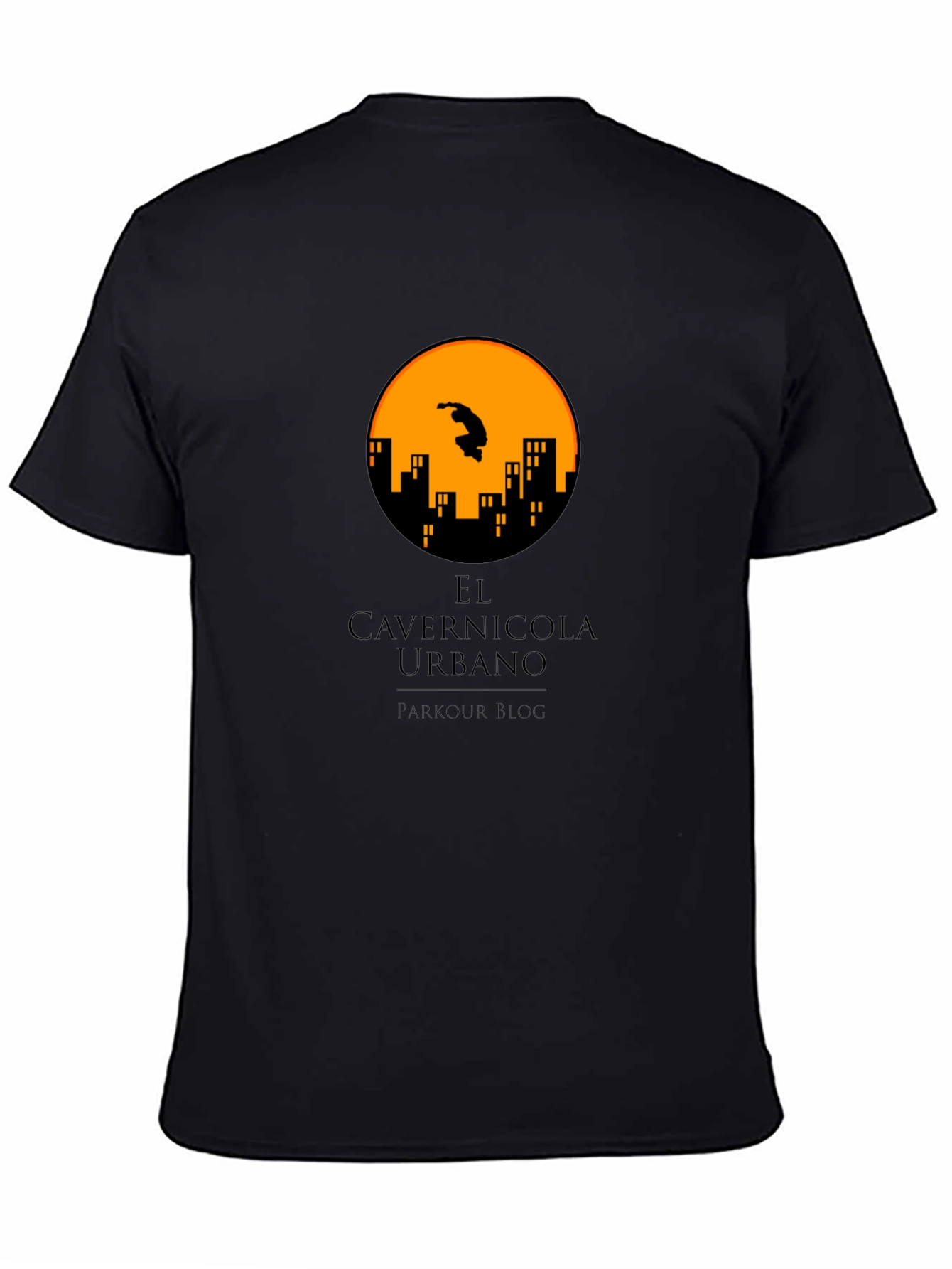 Parkour City Silhouette Graphic T-Shirt - Black