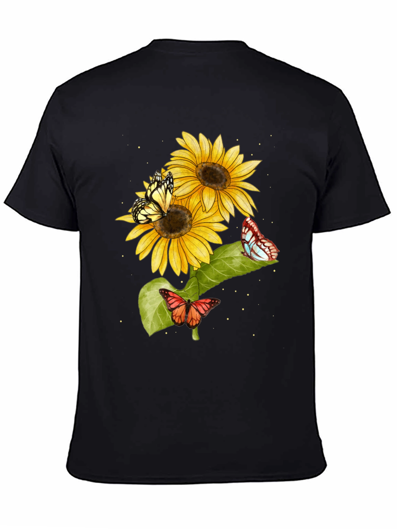 Sunflower and Butterfly Graphic T-Shirt