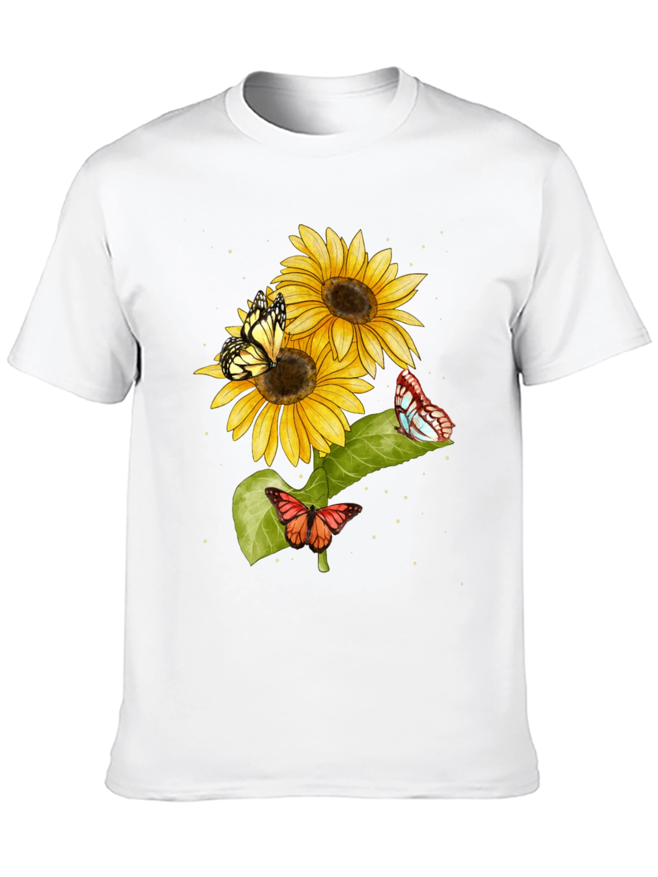 Sunflower and Butterfly Graphic T-Shirt