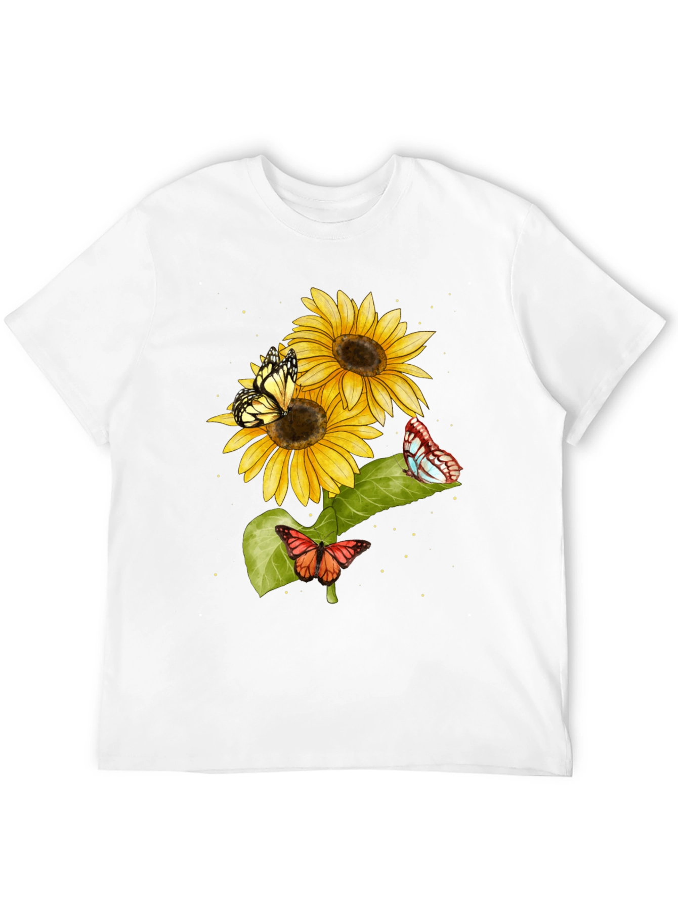 Sunflower and Butterfly Graphic T-Shirt