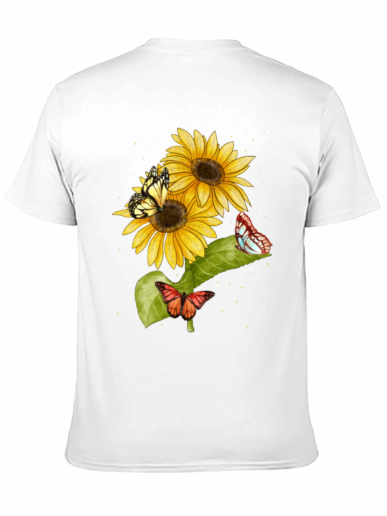 Sunflower and Butterfly Graphic T-Shirt