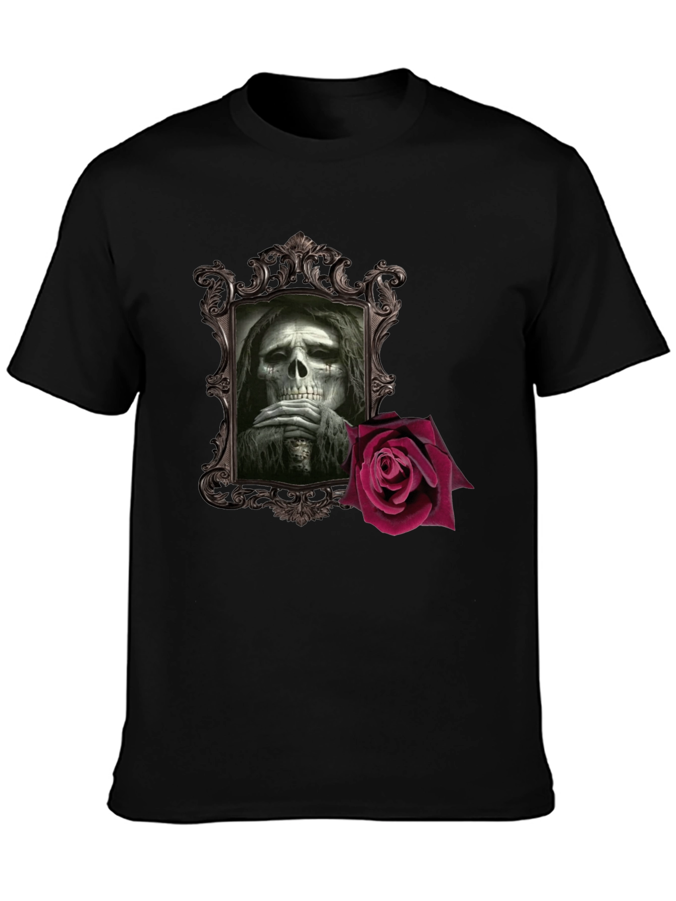 Grim Reaper Rose Graphic T-Shirt