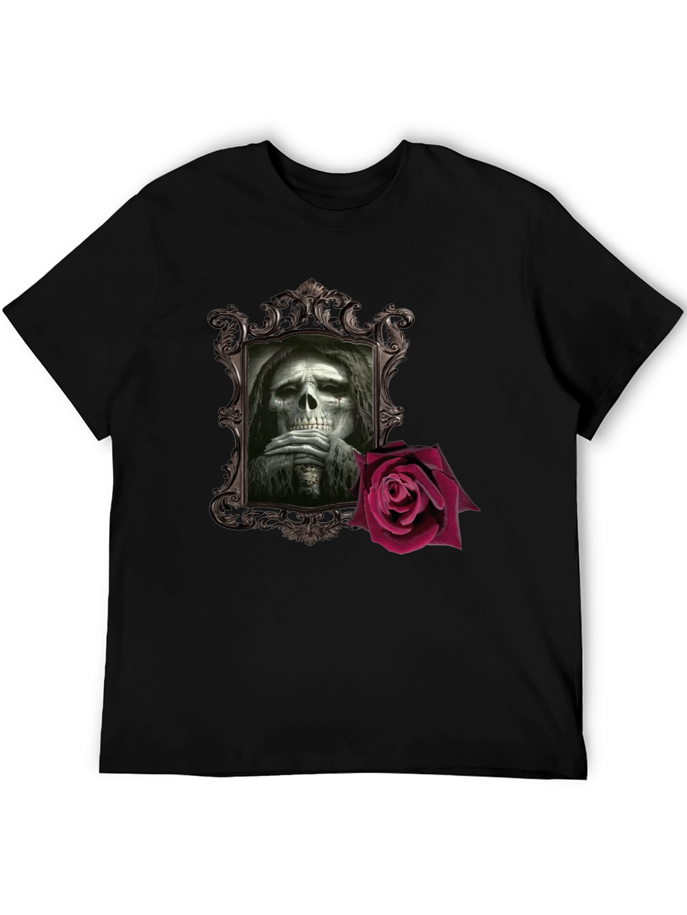 Grim Reaper Rose Graphic T-Shirt