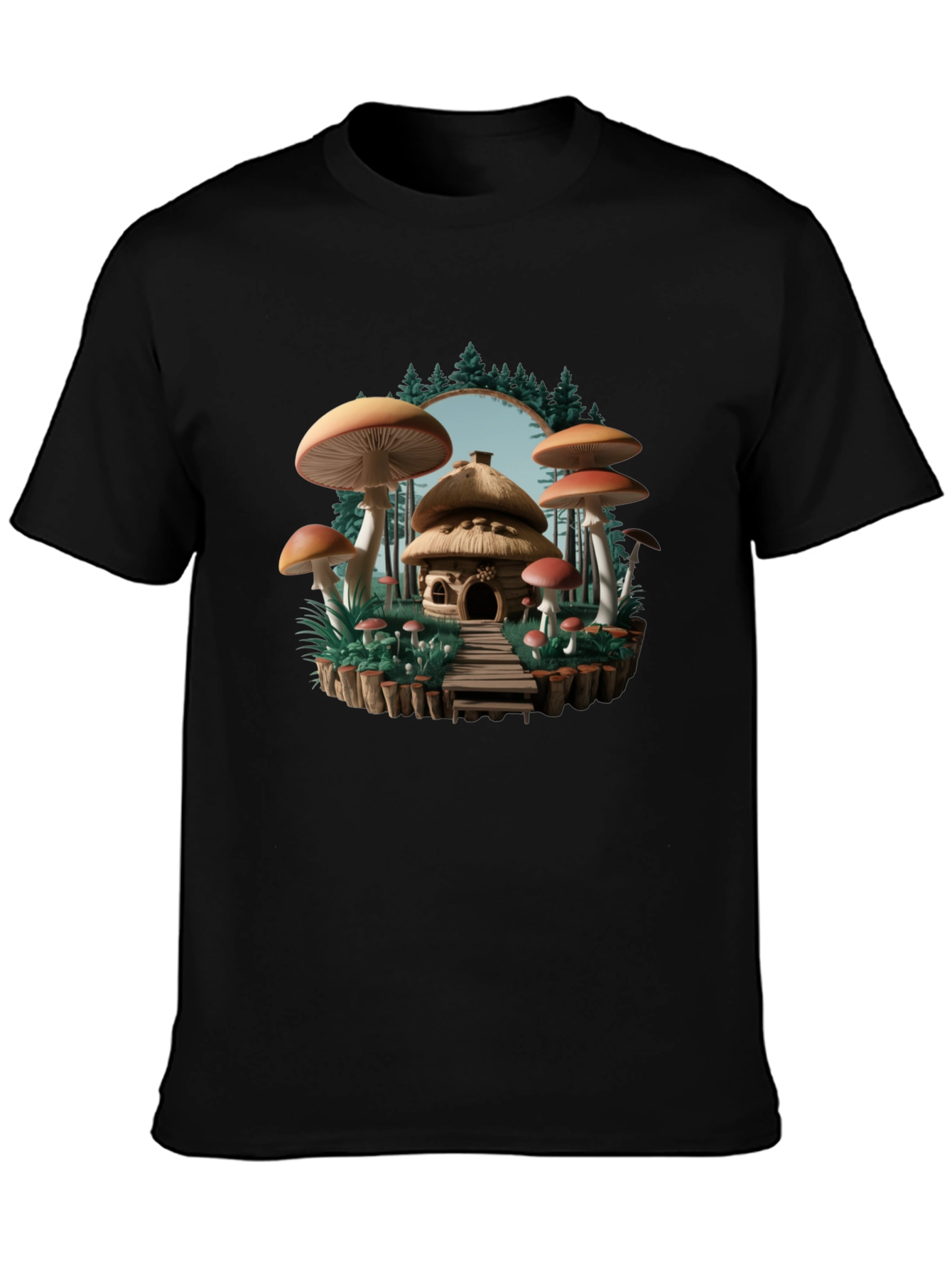 Mushroom House Graphic T-Shirt