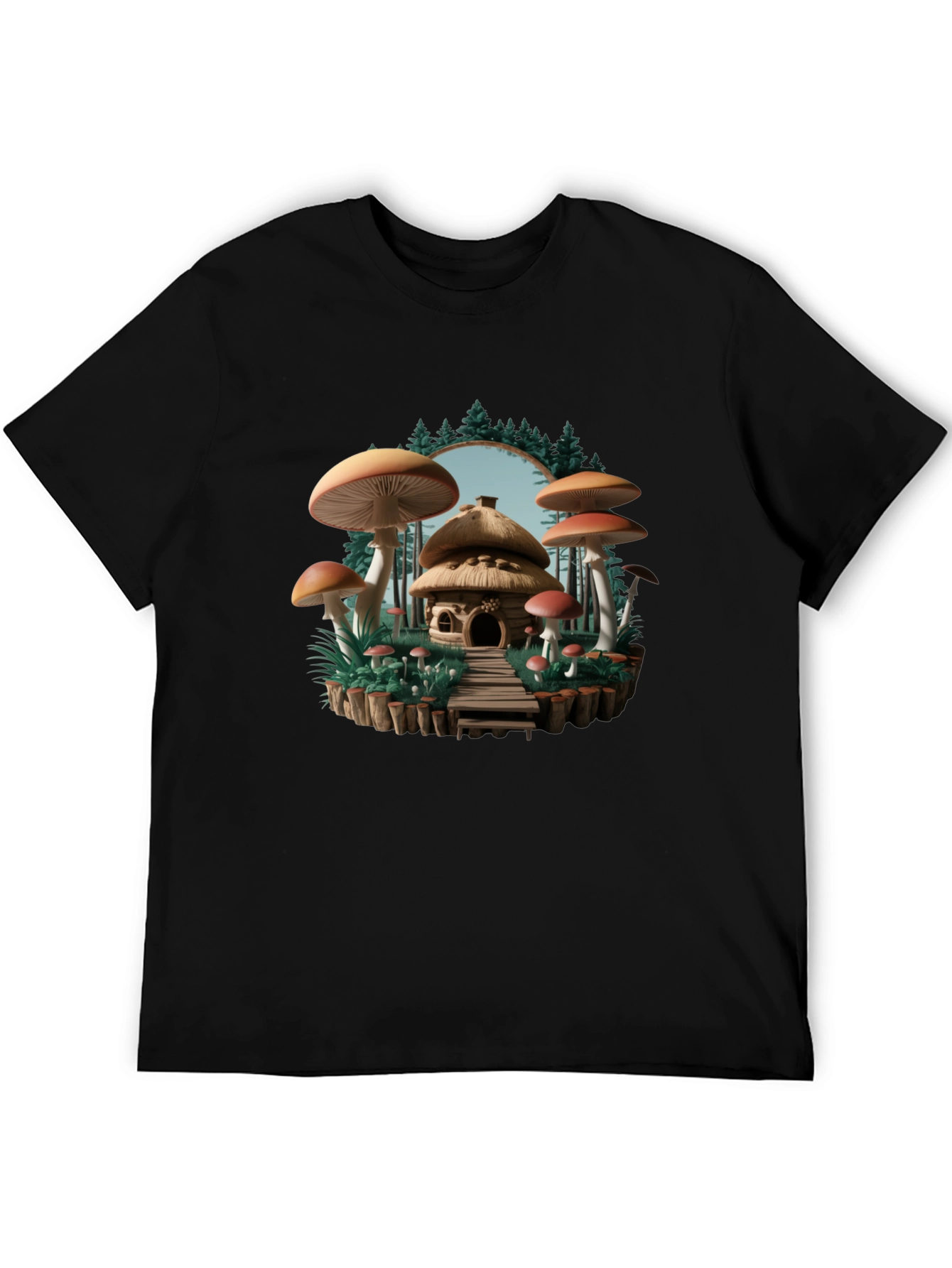 Mushroom House Graphic T-Shirt