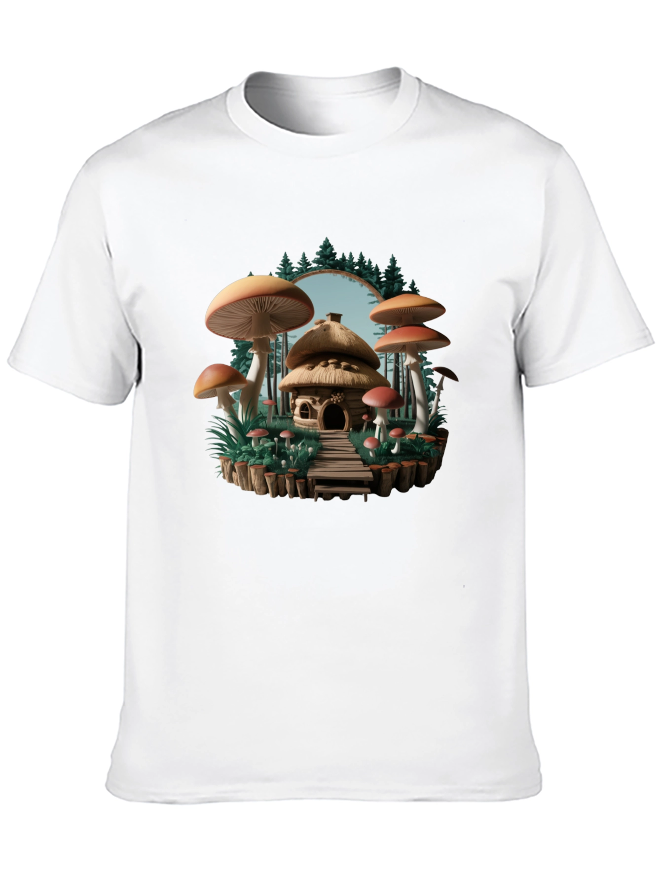 Mushroom House Graphic T-Shirt
