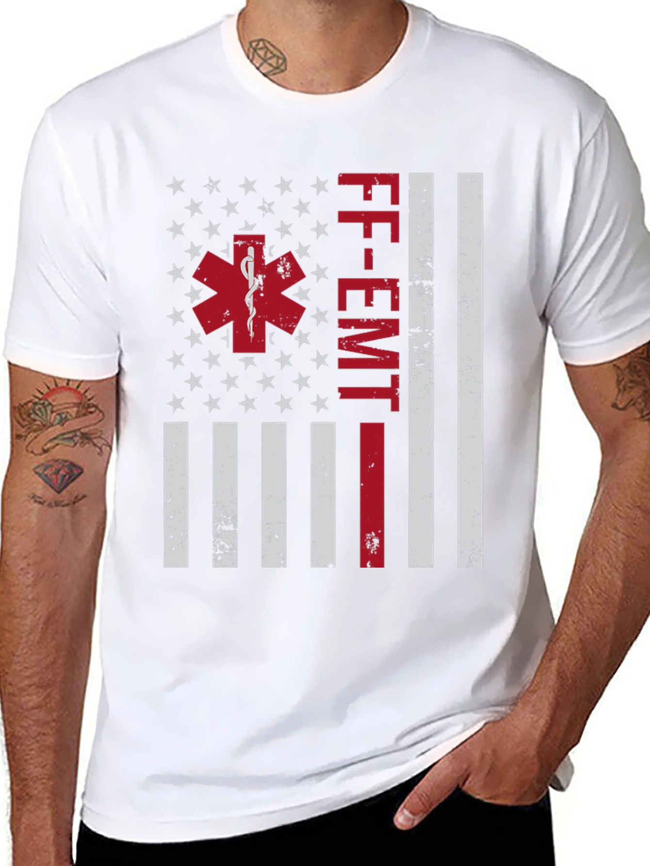 FF-EMT American Flag Graphic T-Shirt